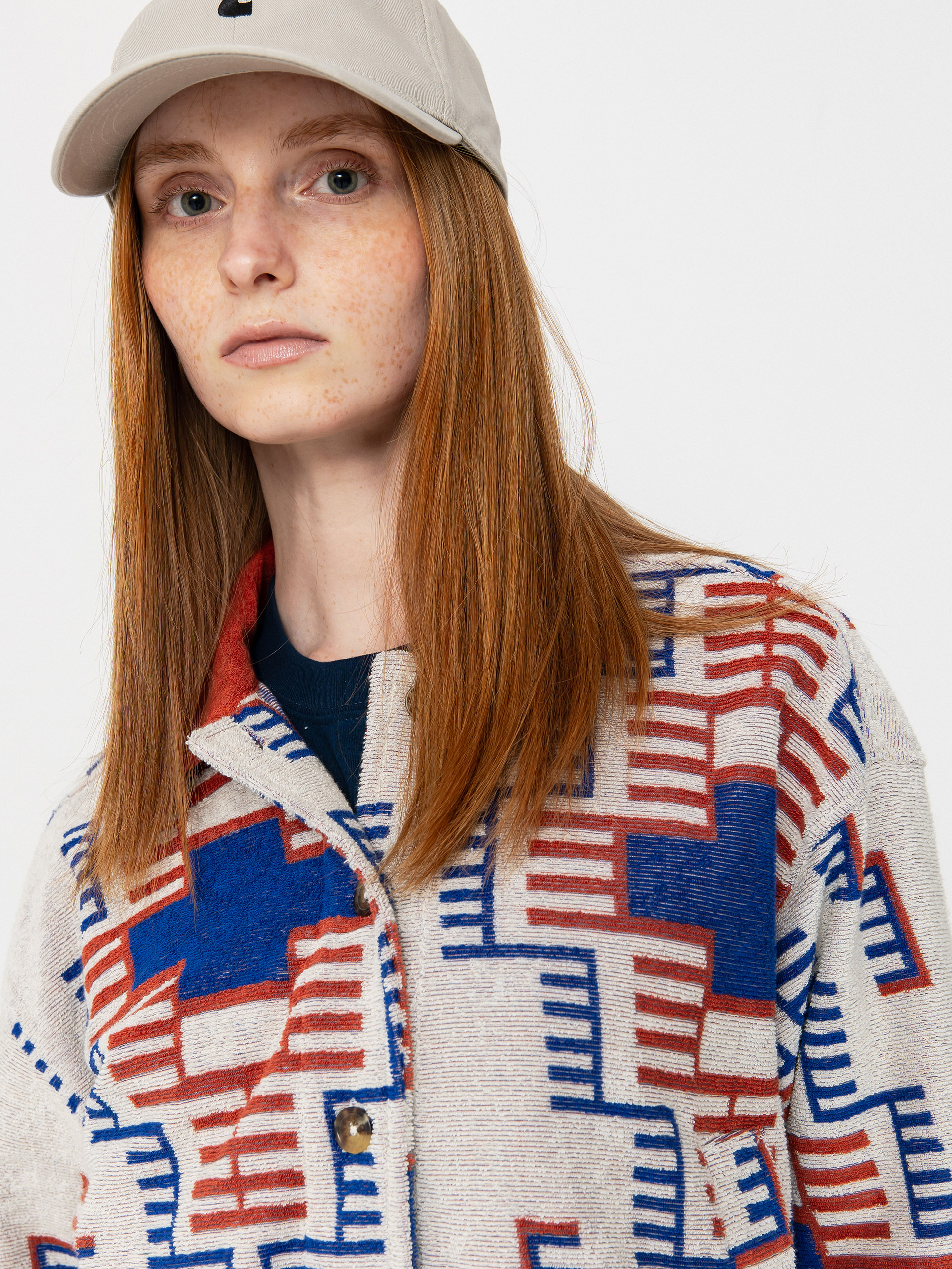 Brixton Trail Terry Cloth Trucker Wmn Jacket (electronic indigo pattern)
