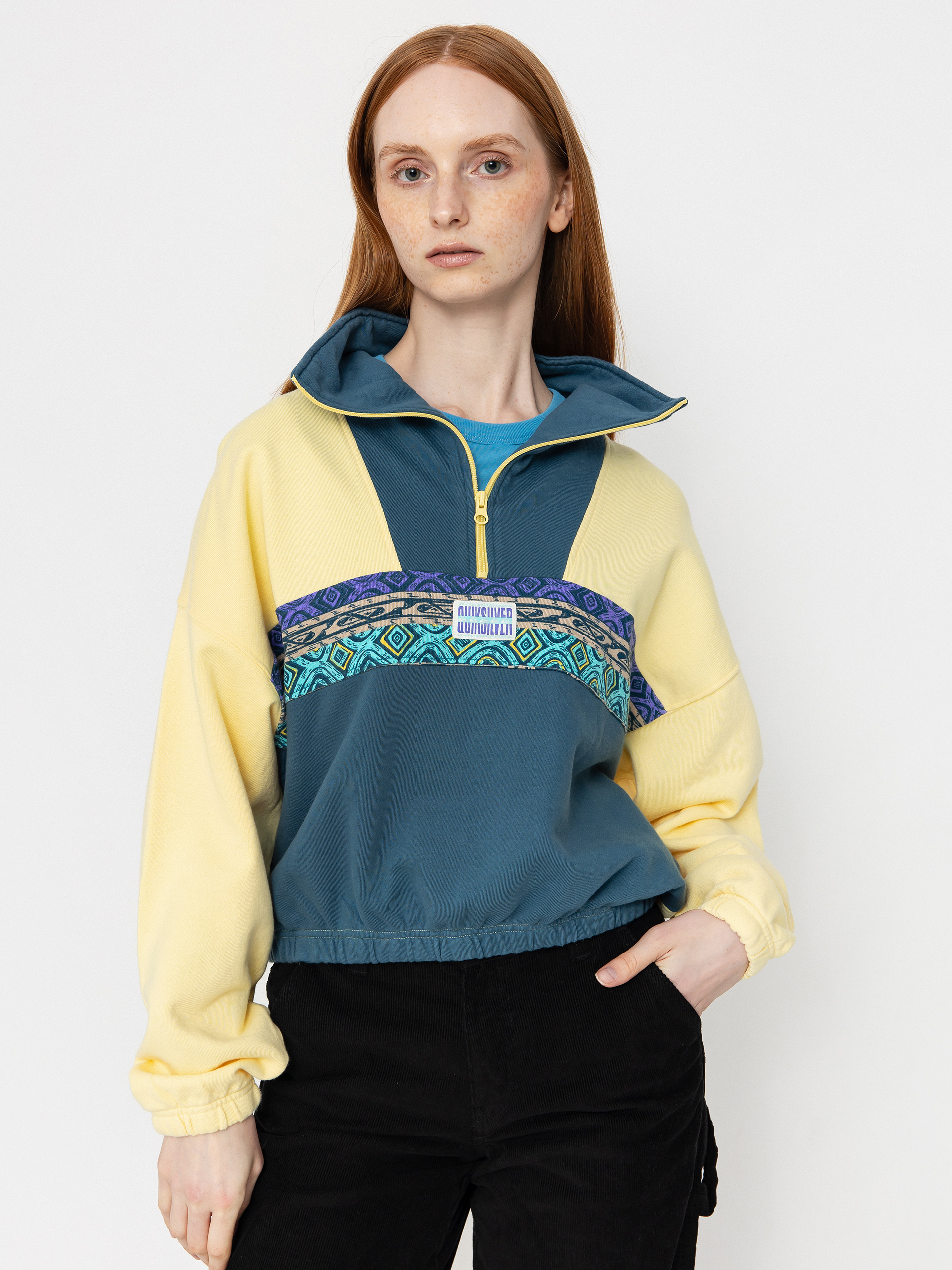 Quiksilver Half Zip Wmn Fleece - yellow, green (popcorn)