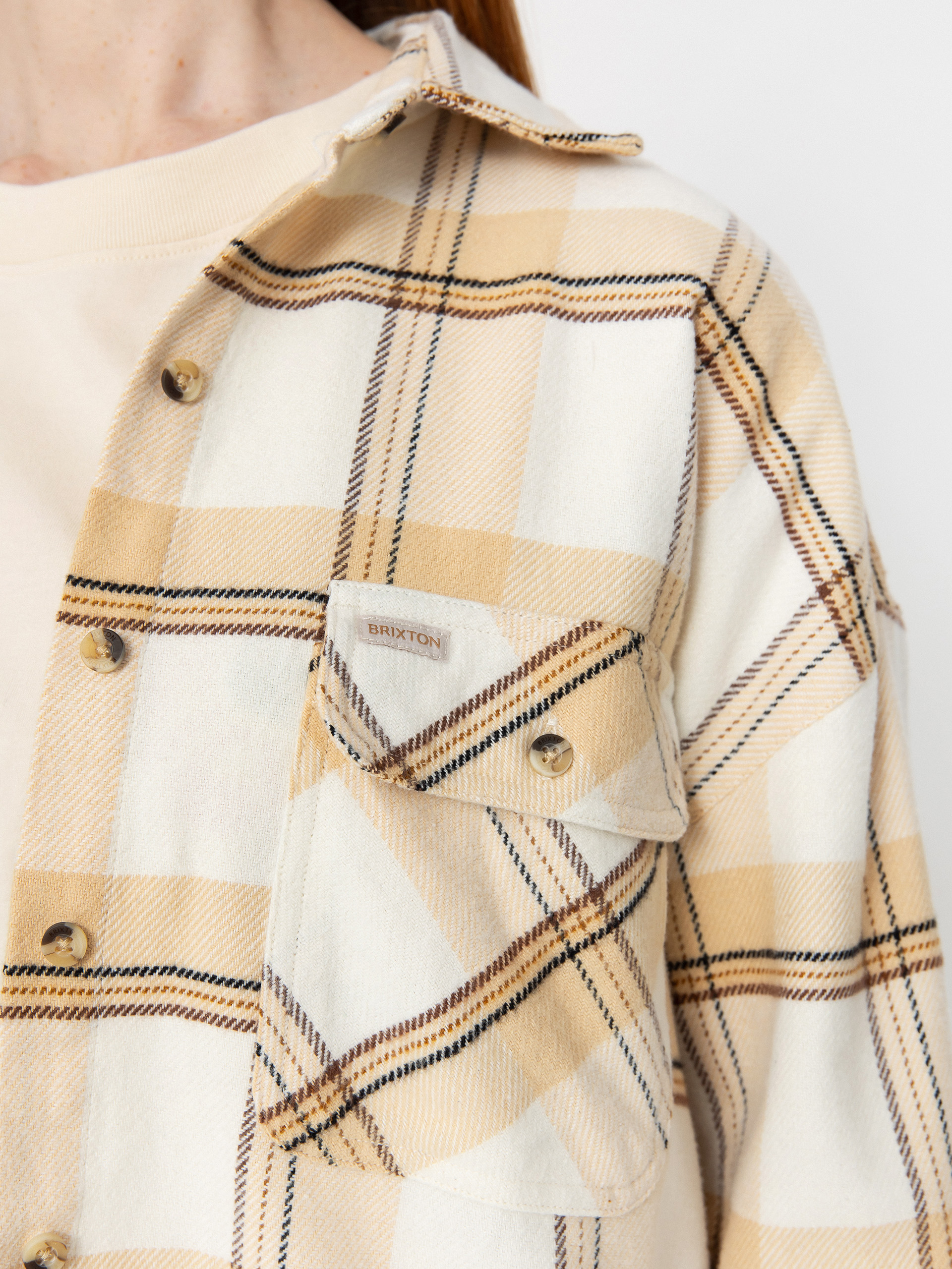 Brixton Bowery Classic Flannel Wmn Hemd (off white/semolina/washed copp)