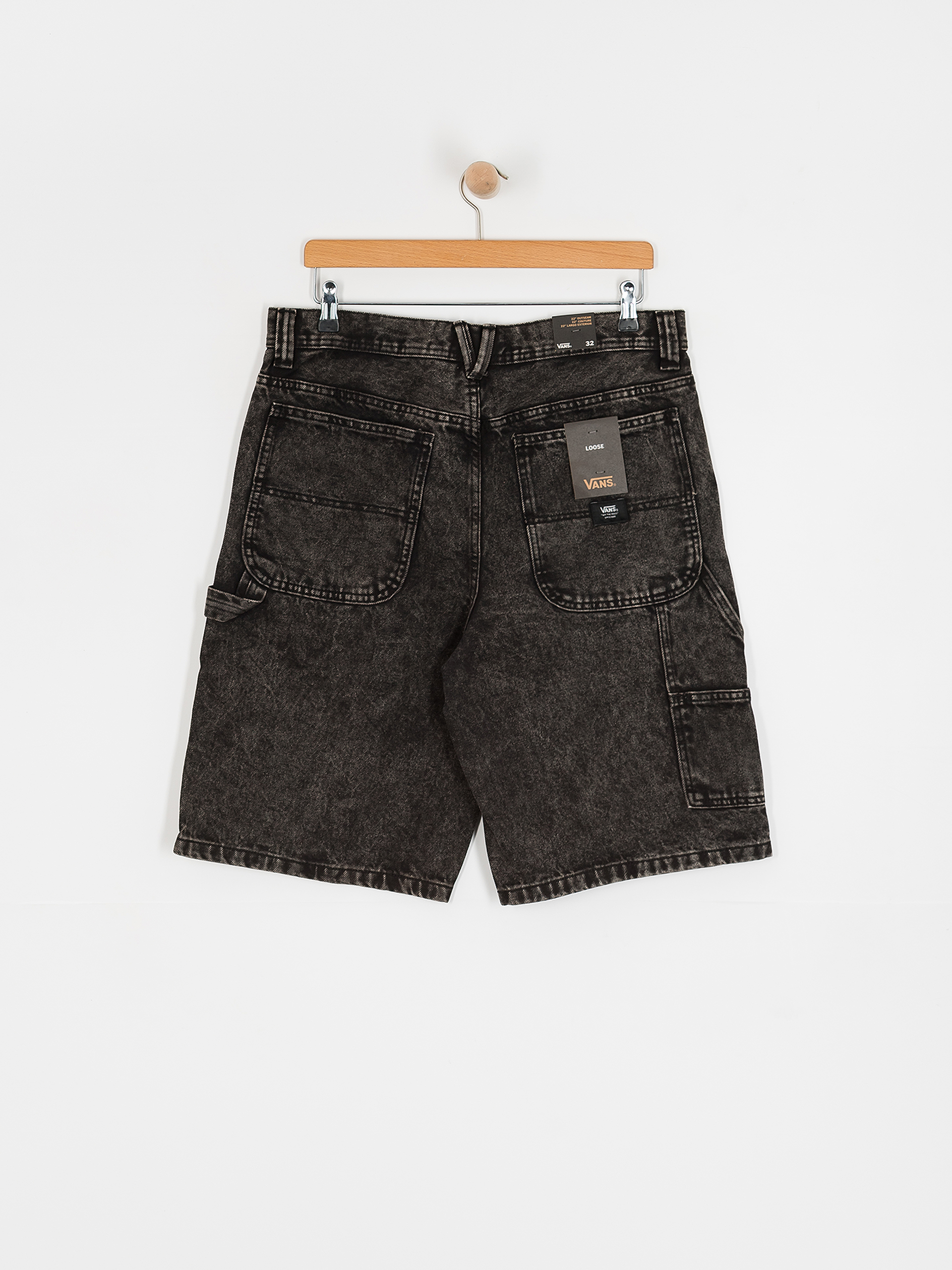 Vans Drill Chore Loose Denim Shorts (stonewash black)