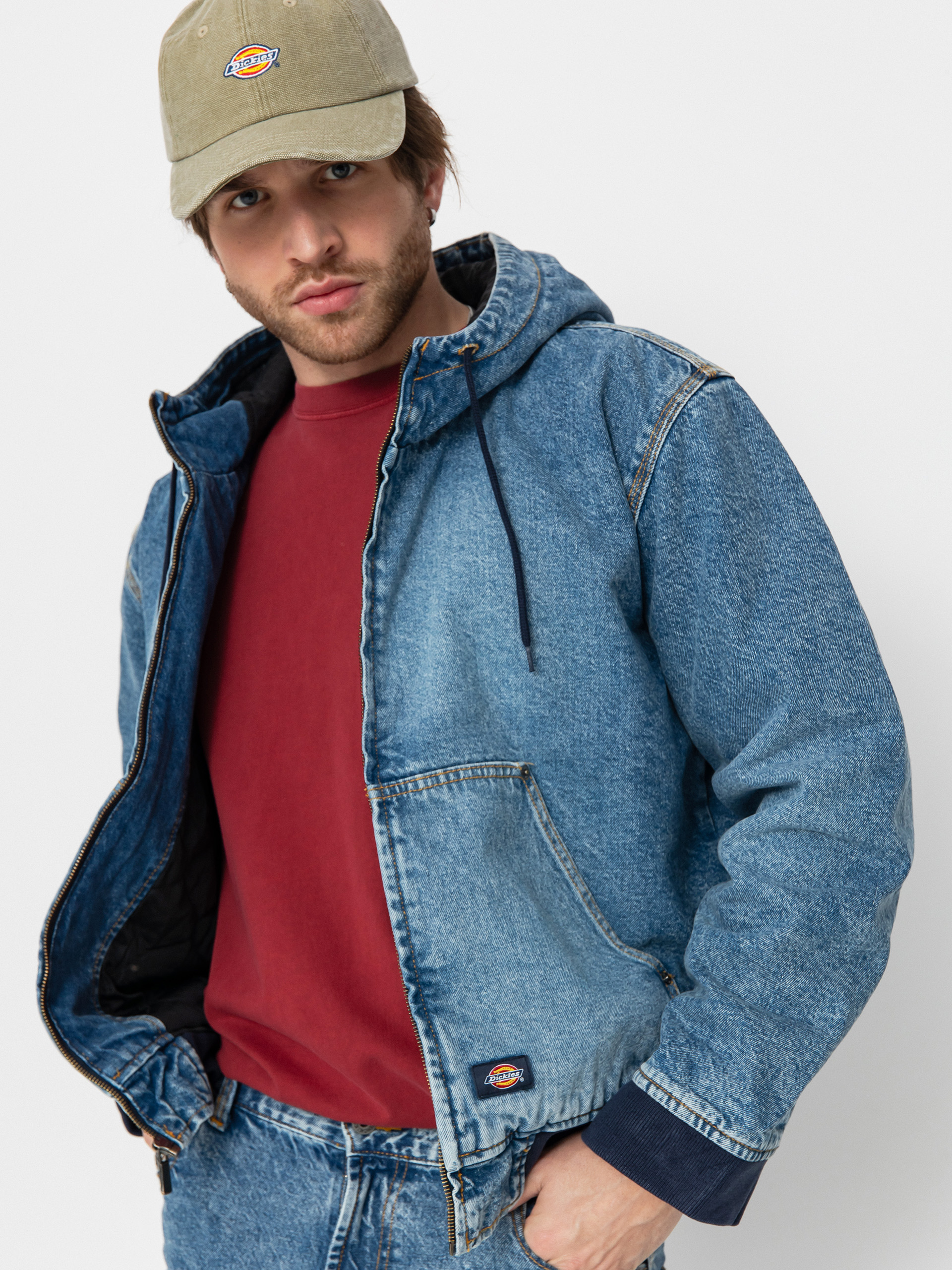Dickies Hooded Jacket (rinsed blue w/ fade)