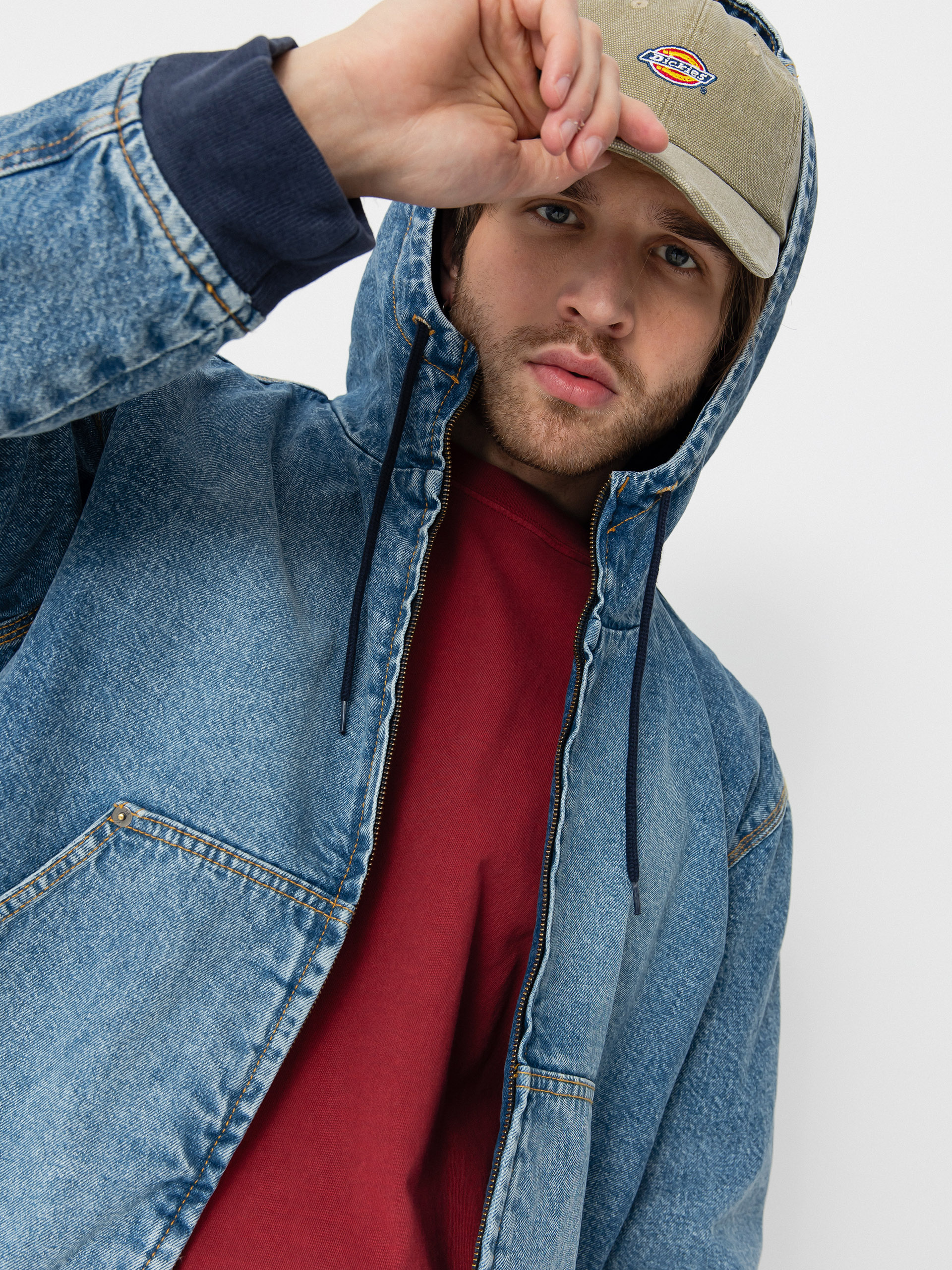 Dickies Hooded Jacket (rinsed blue w/ fade)