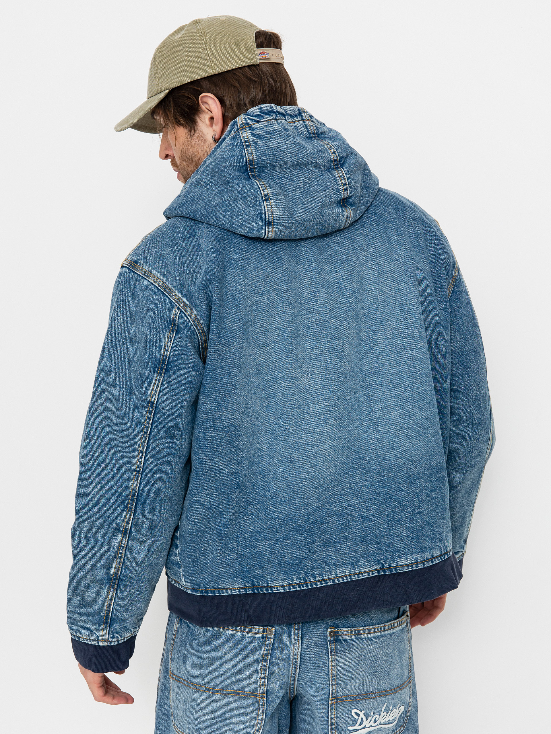 Dickies×LB Denim Jacket Blue Dickies Hooded Jacket - blue (rinsed blue w/ fade)