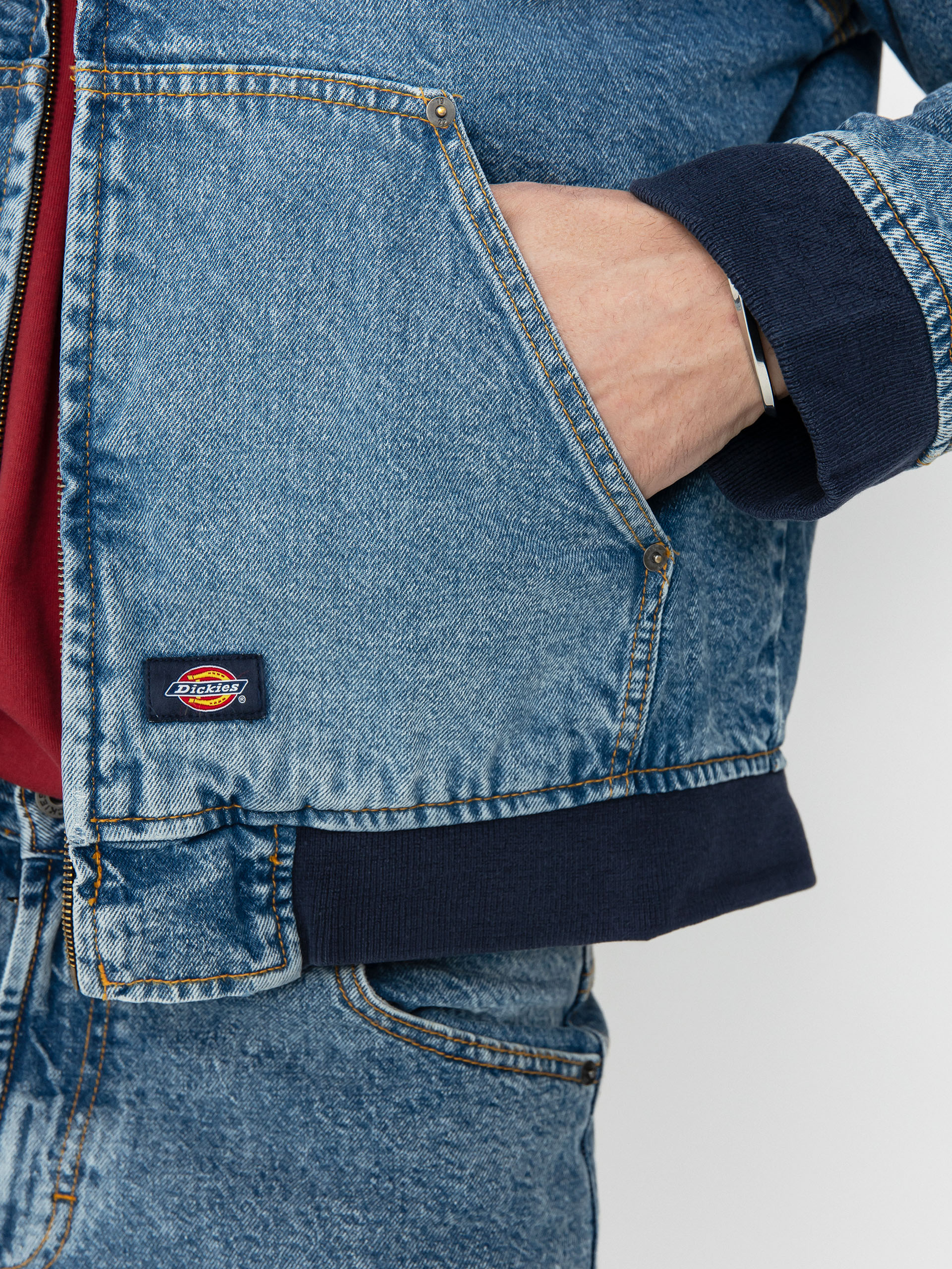 Dickies Hooded Jacket (rinsed blue w/ fade)