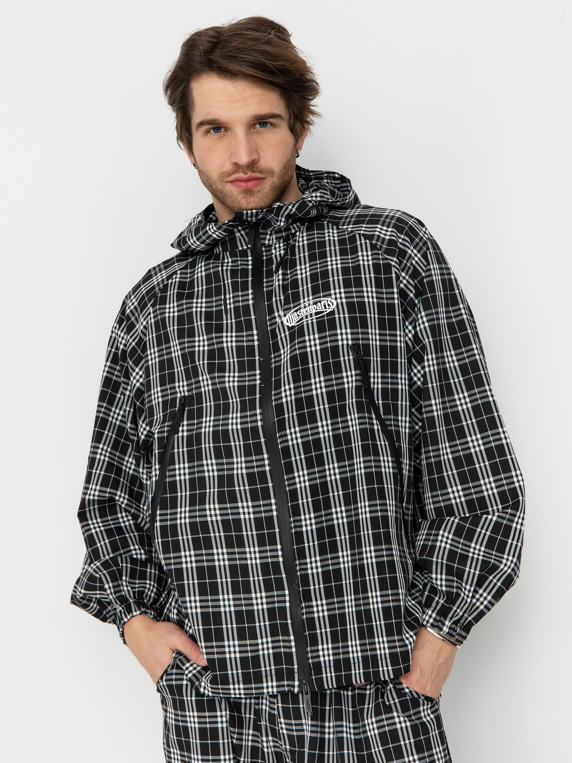 Wasted Paris Yard Tartan Windbreaker Jacke (black/white)