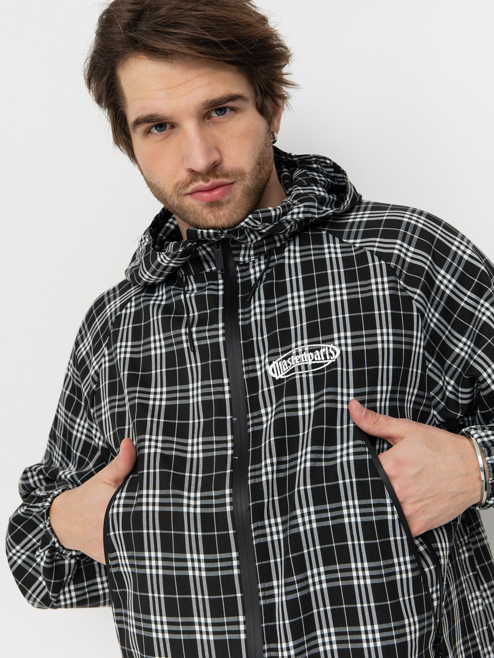 Wasted Paris Yard Tartan Windbreaker Jacke (black/white)