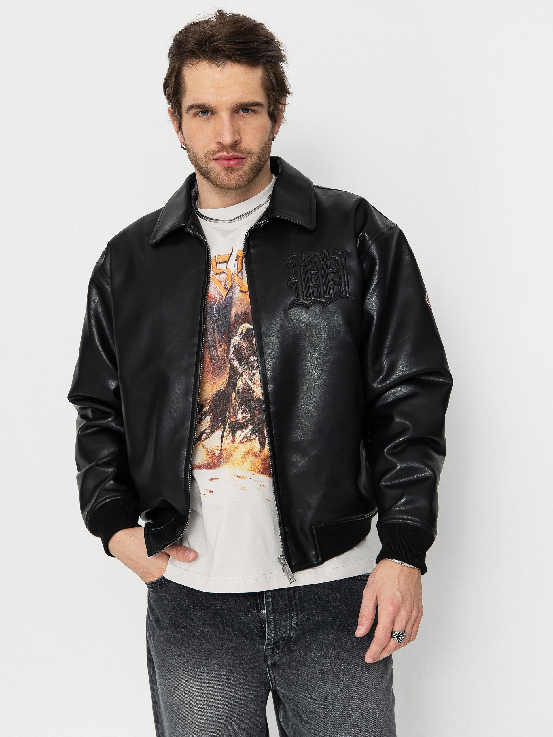 Wasted Paris Kingdom Curve Varsity Jacket (black)