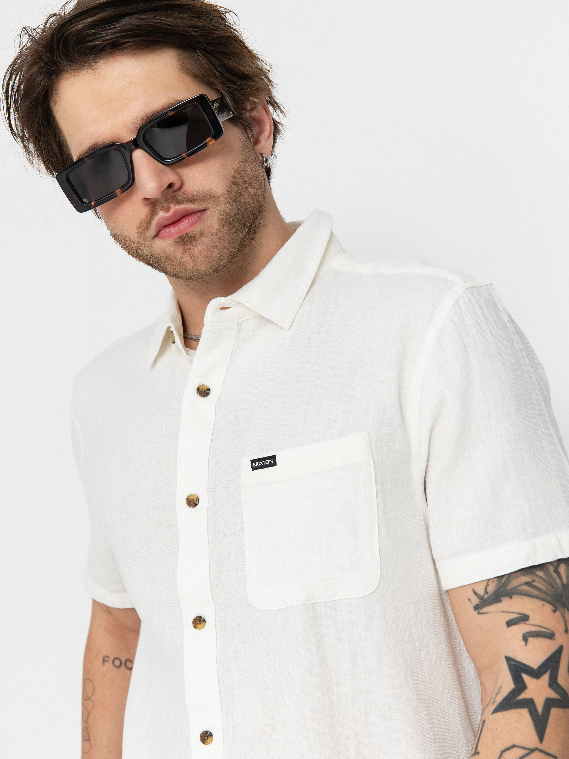 Brixton Charter Org Cttn Shirt (egret white)