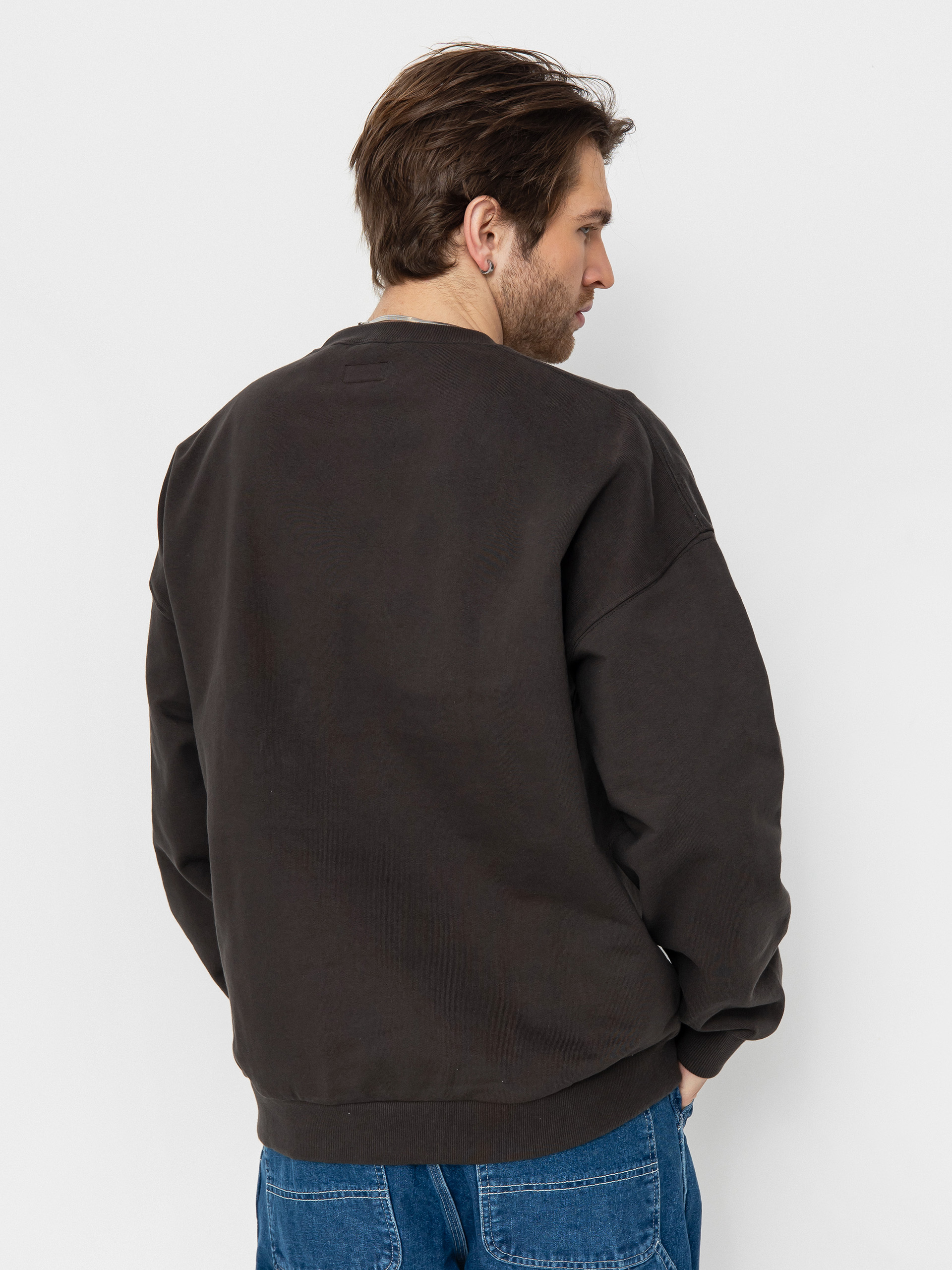 Brixton Embroidered Heavy Weight Crew Sweatshirt (washed black)