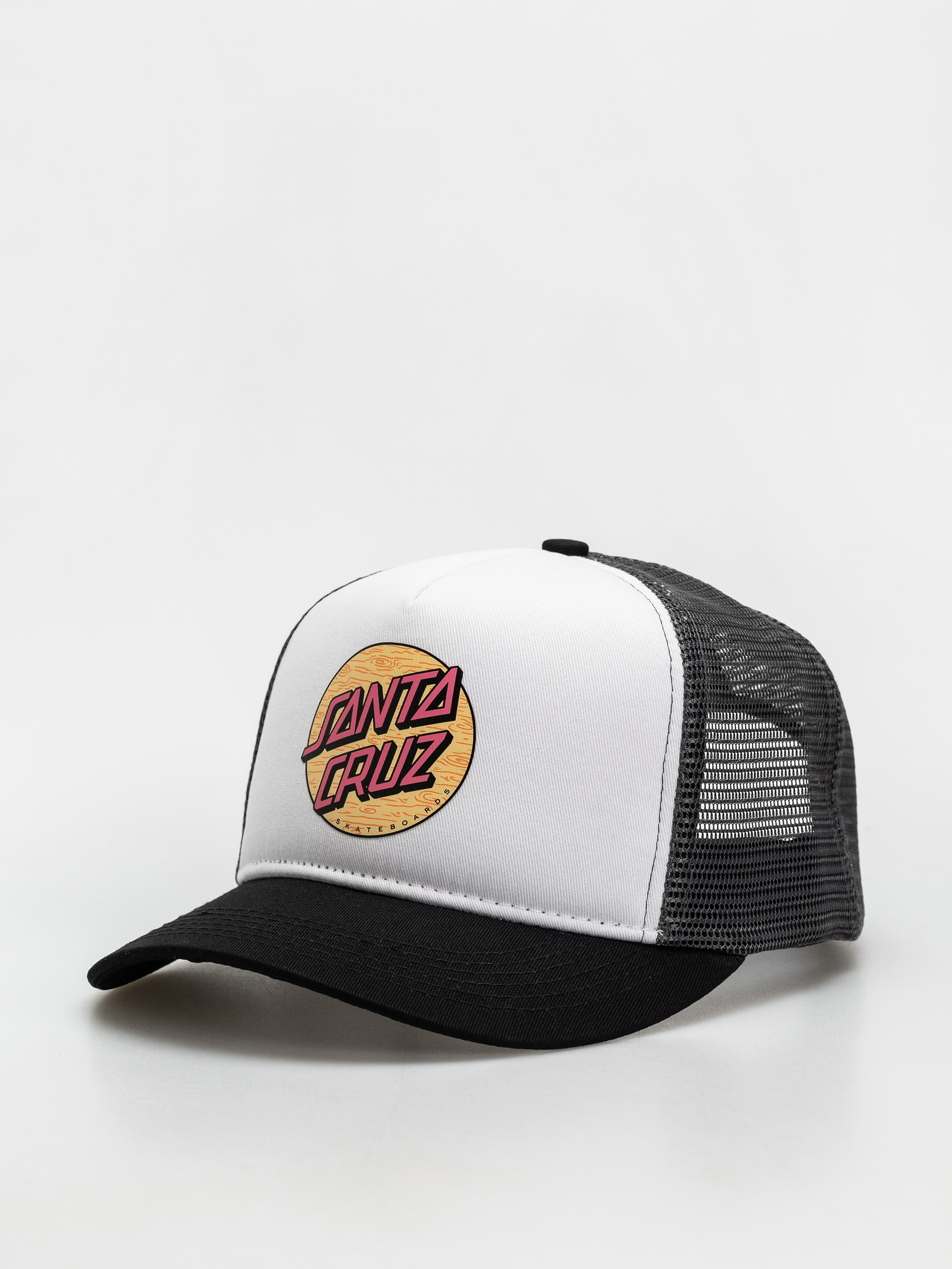 Santa Cruz Classic Dot Mesh Cap - white, black (white/black)