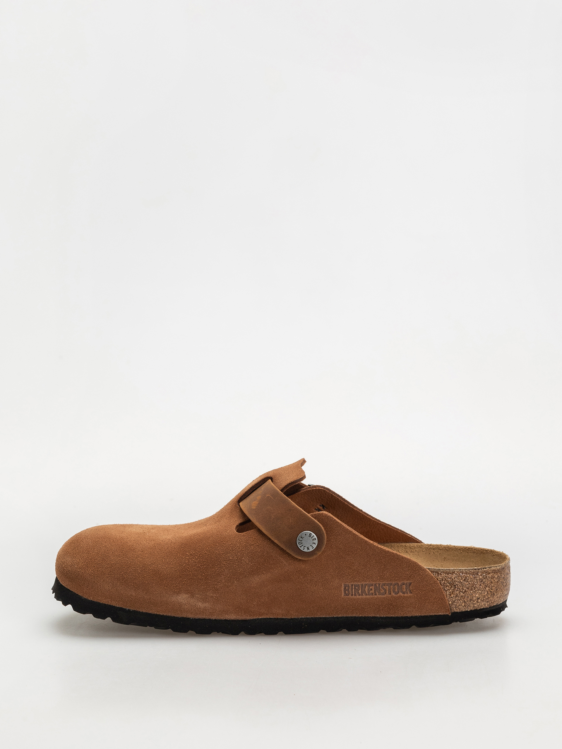 Birkenstock Boston Suede Oiled Leather Regular Flip-flops (cognac)