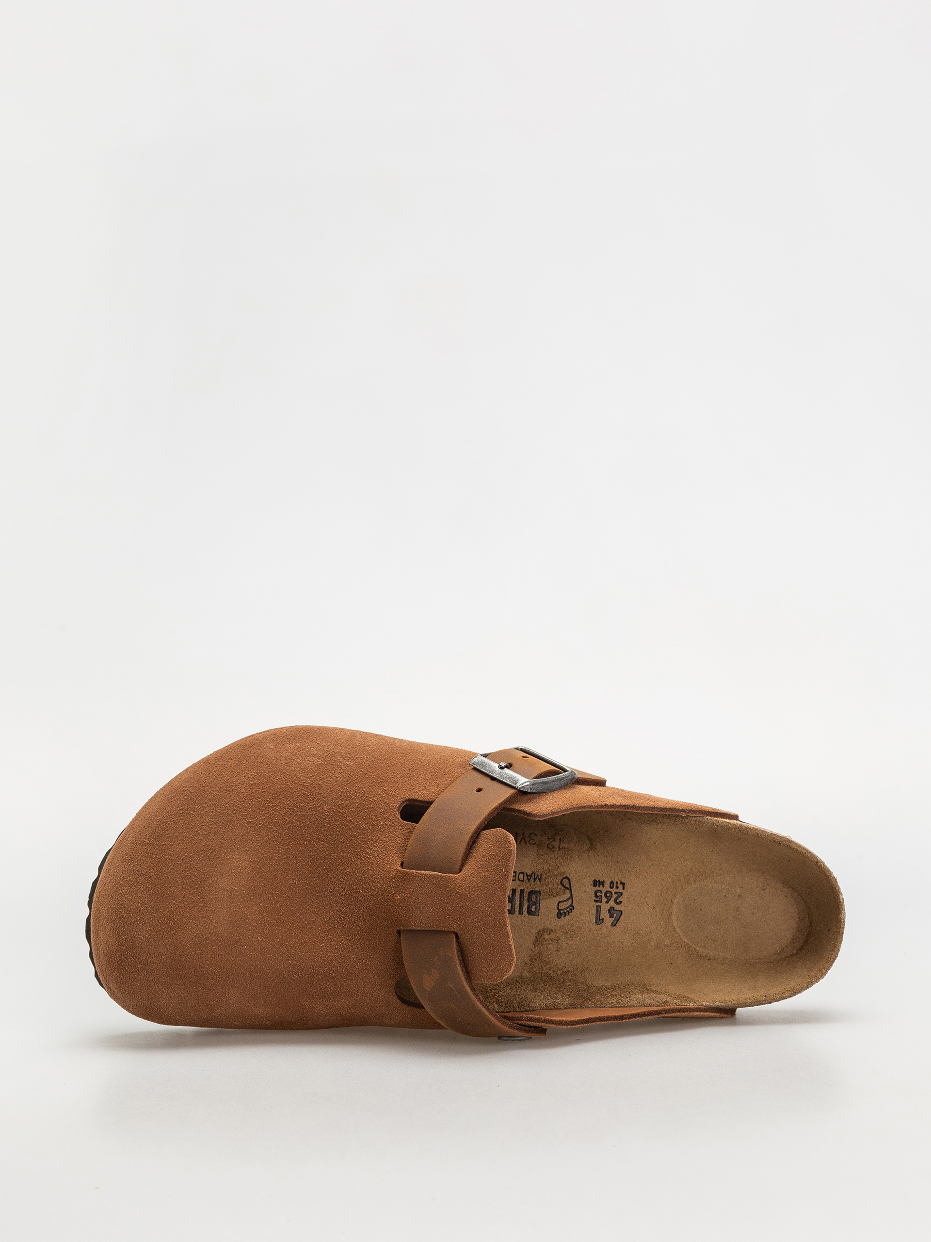 Birkenstock Boston Suede Oiled Leather Regular Flip-flops (cognac)