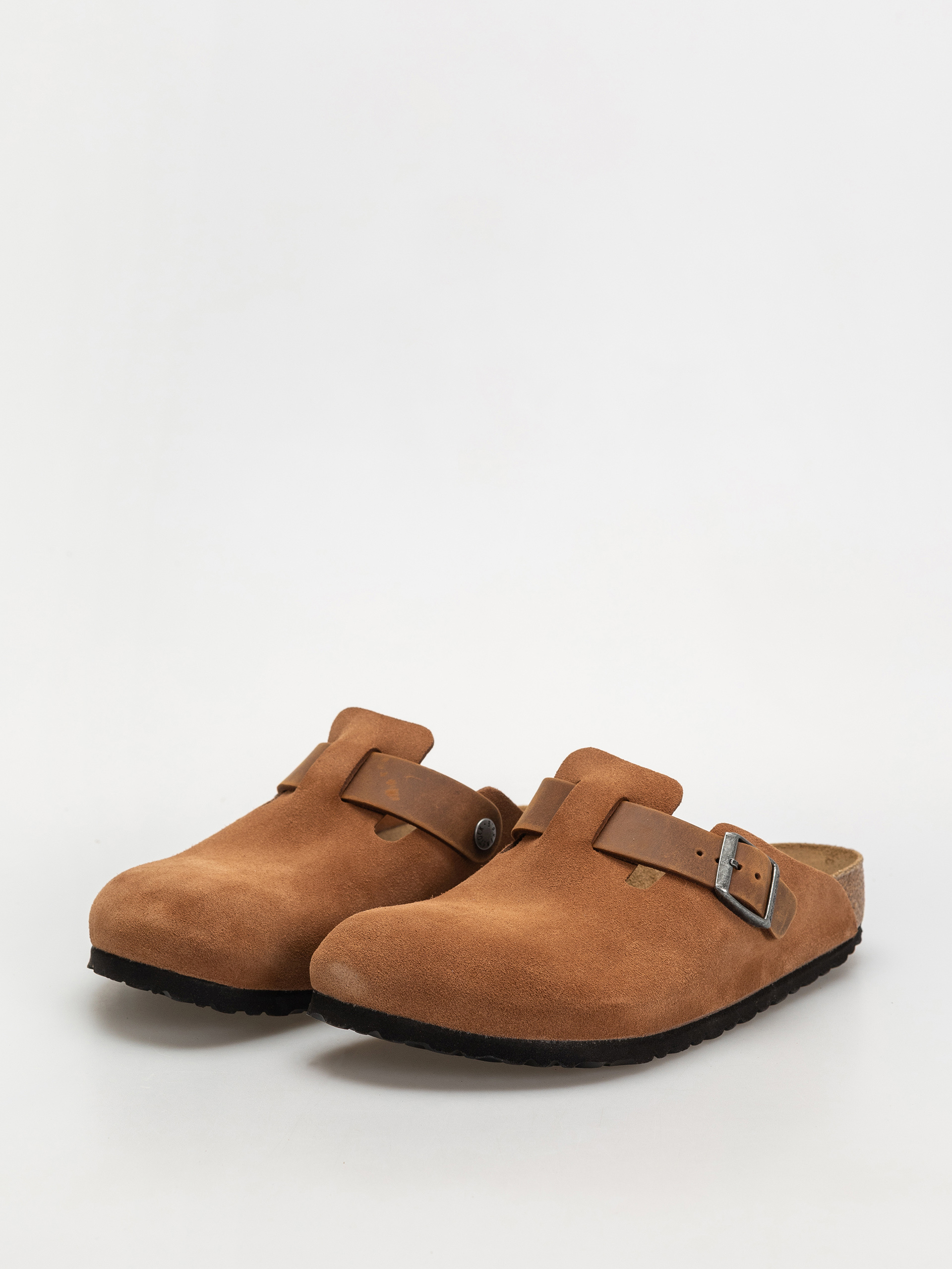 Birkenstock Boston Suede Oiled Leather Regular Flip-flops (cognac)