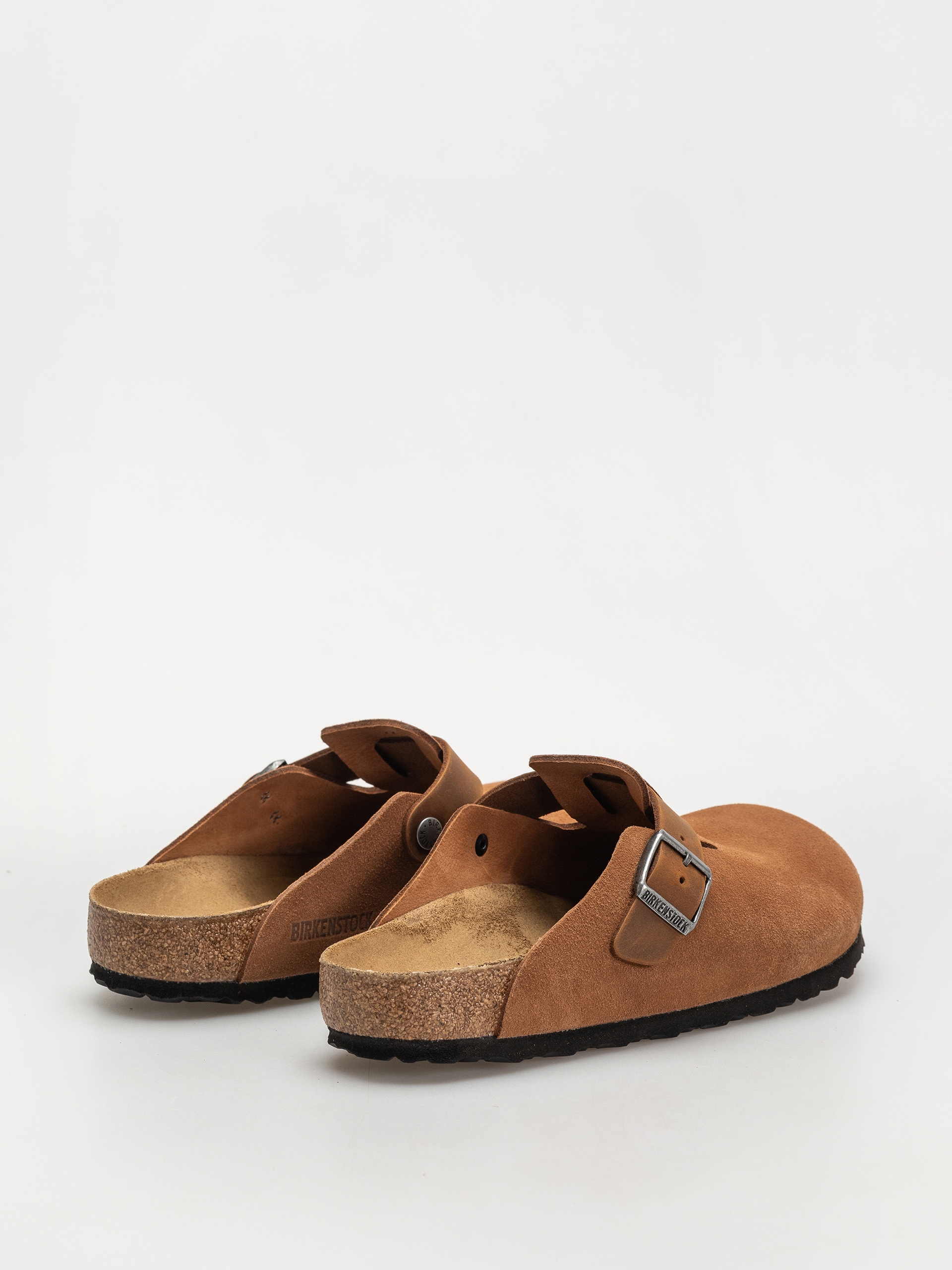 Birkenstock Boston Suede Oiled Leather Regular Flip-flops (cognac)