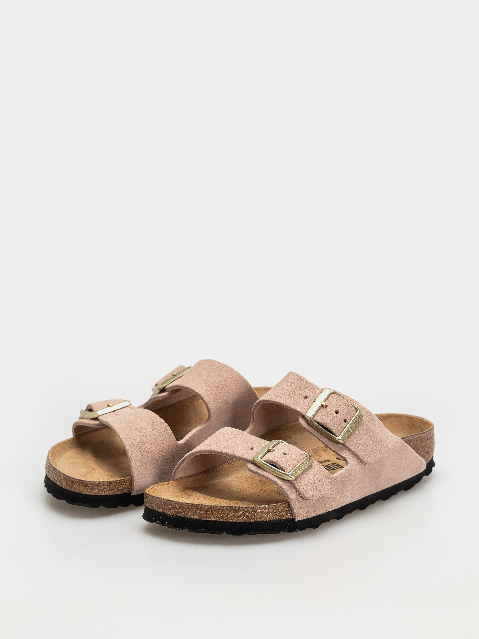 Birkenstock Arizona Suede Leather Narrow Wmn Flip Flops (light rose)