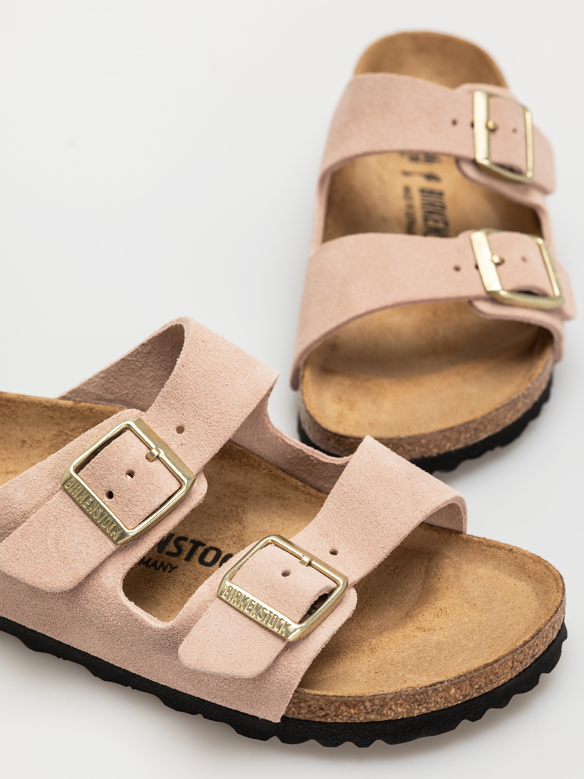 Birkenstock Arizona Suede Leather Narrow Wmn Flip-flops (light rose)