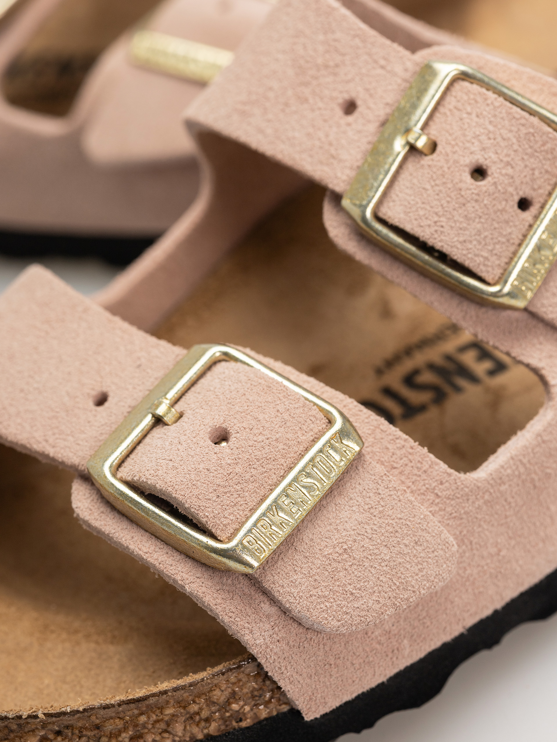 Birkenstock Arizona Suede Leather Narrow Wmn Flip-flops (light rose)