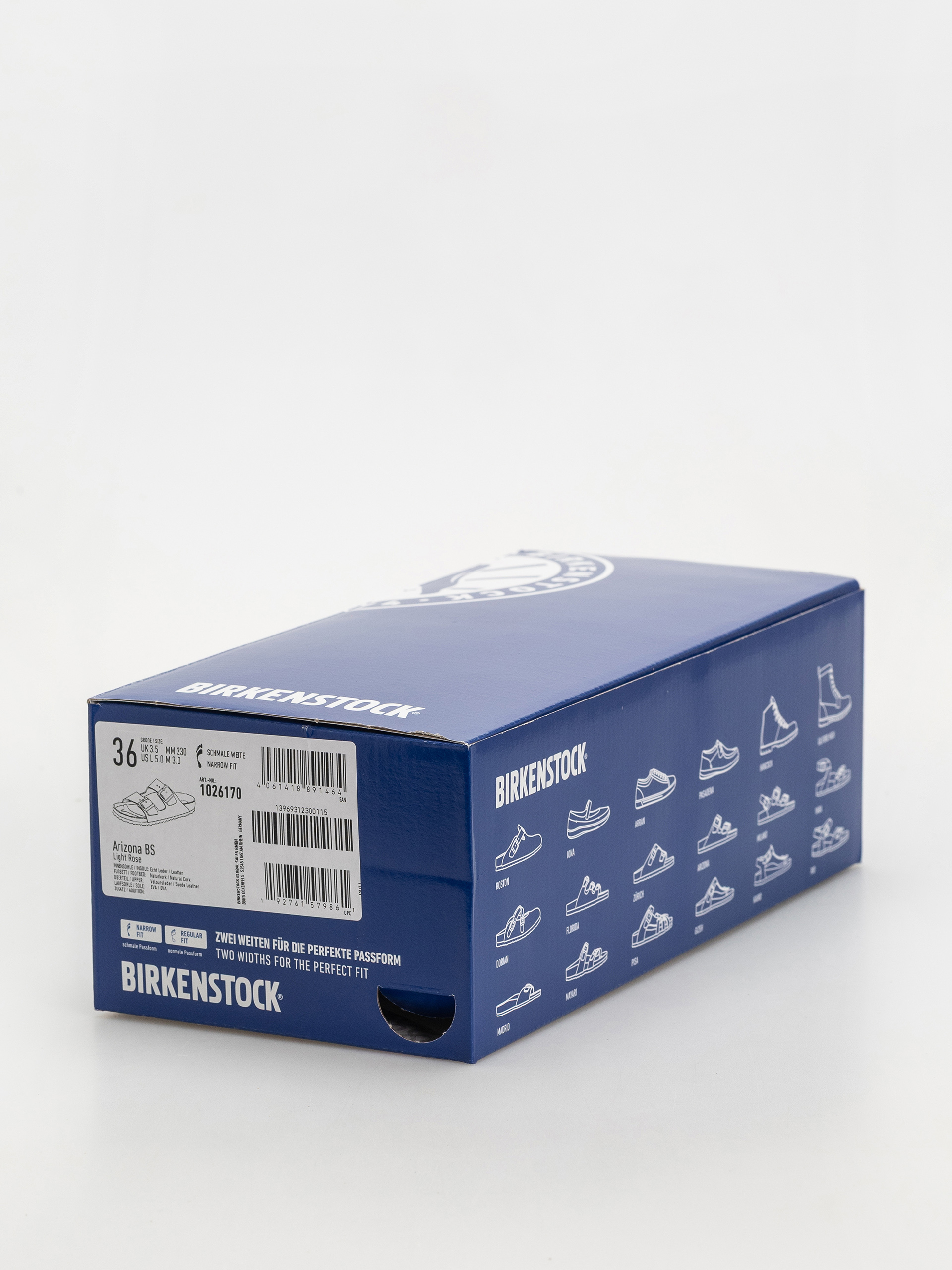 Birkenstock Arizona Suede Leather Narrow Wmn Flip Flops (light rose)