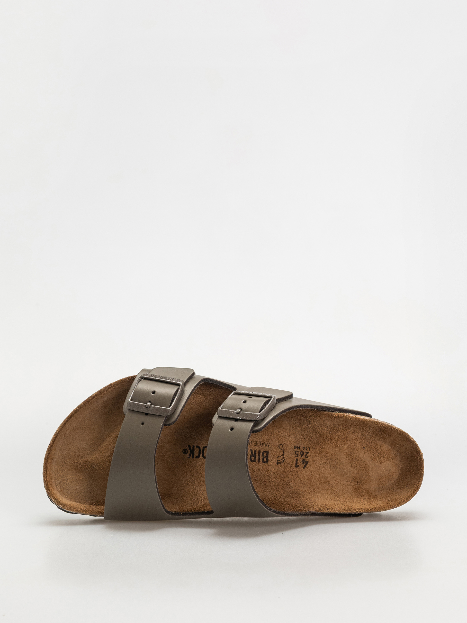 Birkenstock Arizona Natural Leather Regular Flip Flops (concrete gray)