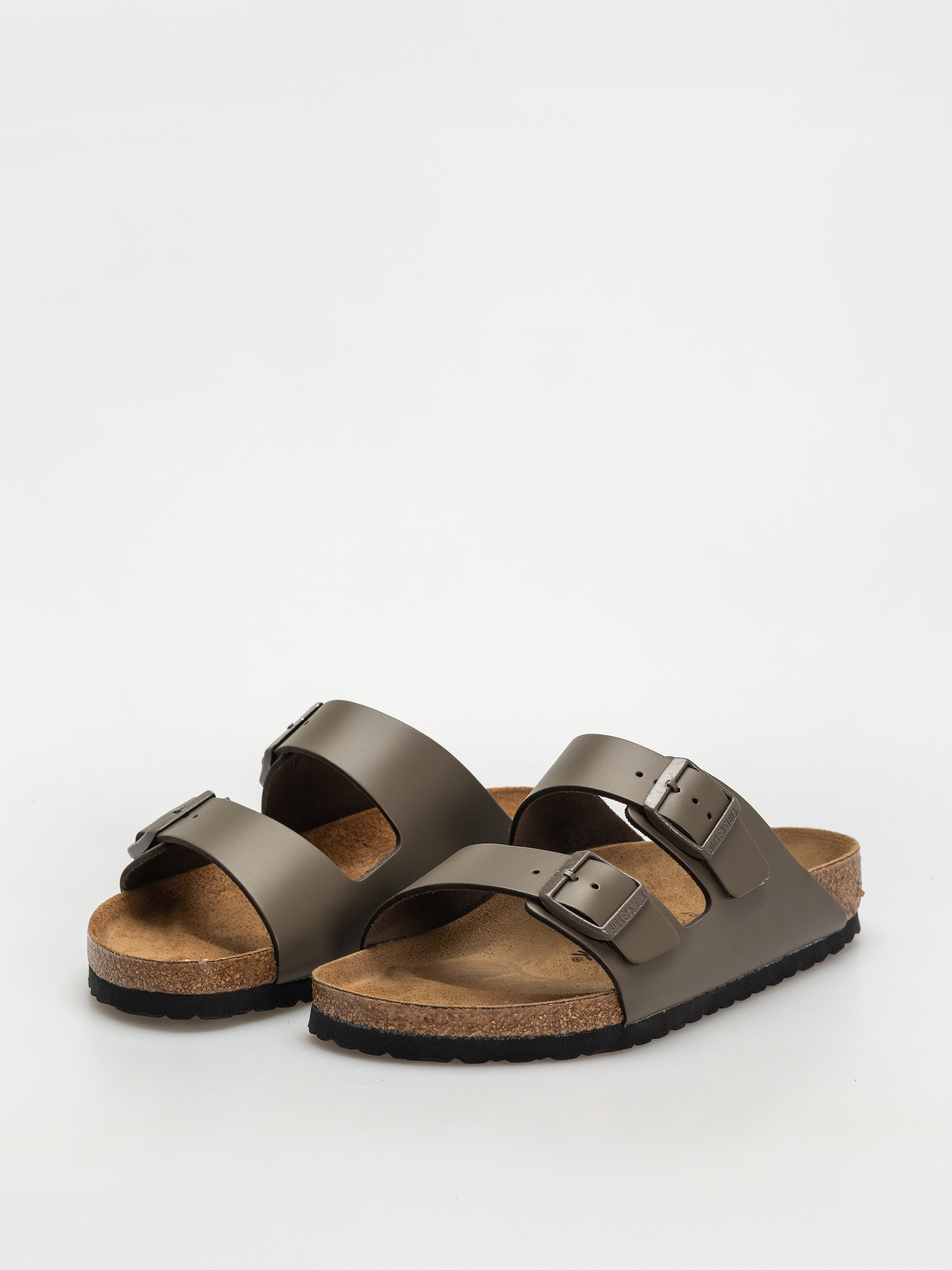 Birkenstock Arizona Natural Leather Regular Flip Flops (concrete gray)
