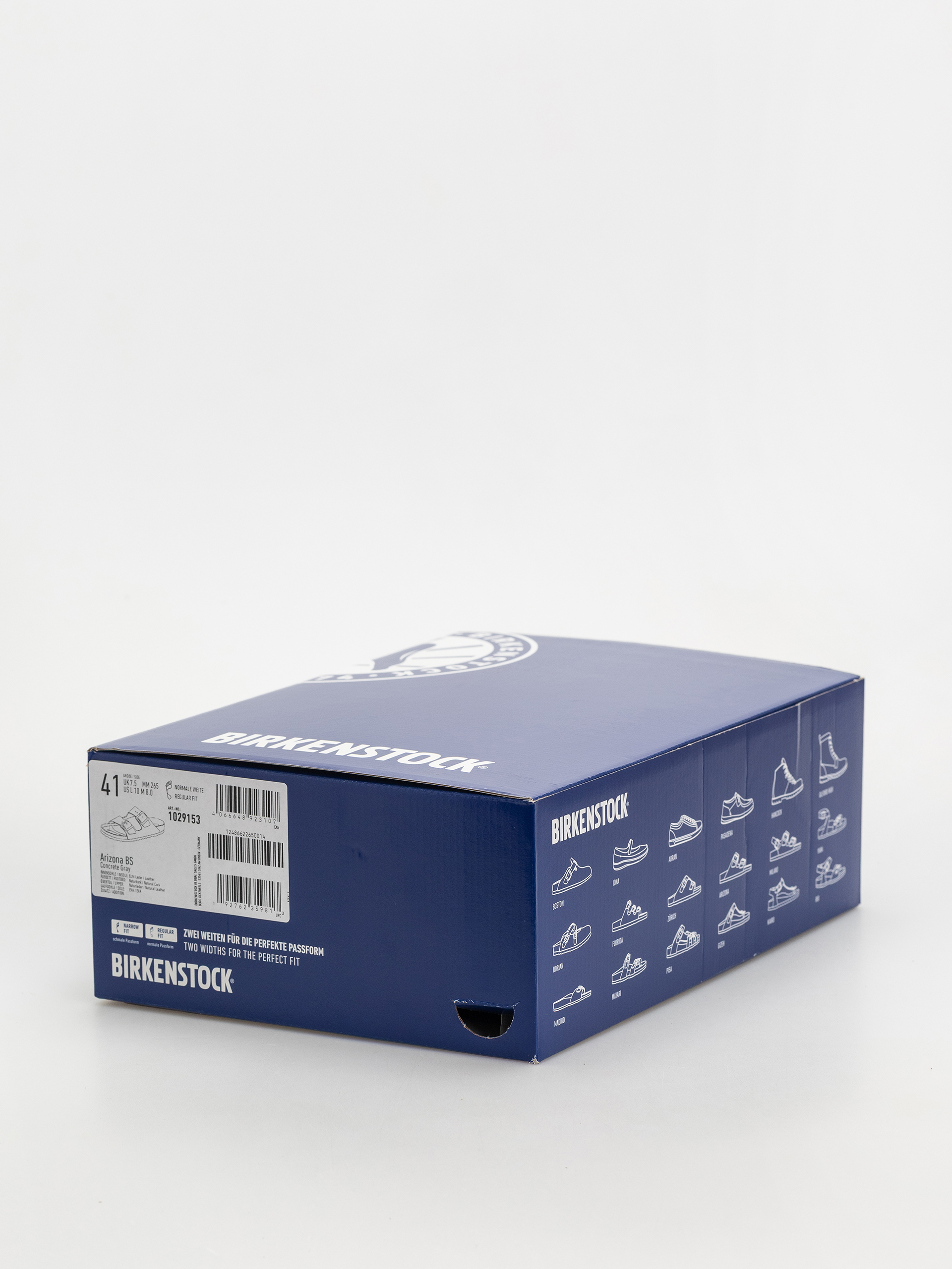 Birkenstock Arizona Natural Leather Regular Flip Flops (concrete gray)