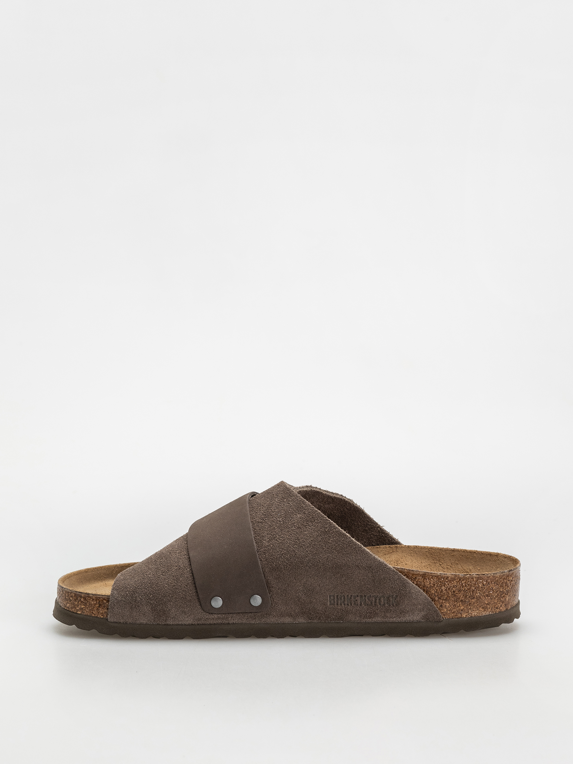 Birkenstock Kyoto Nubuck Suede Leather Regular Flip Flops (concrete gray)