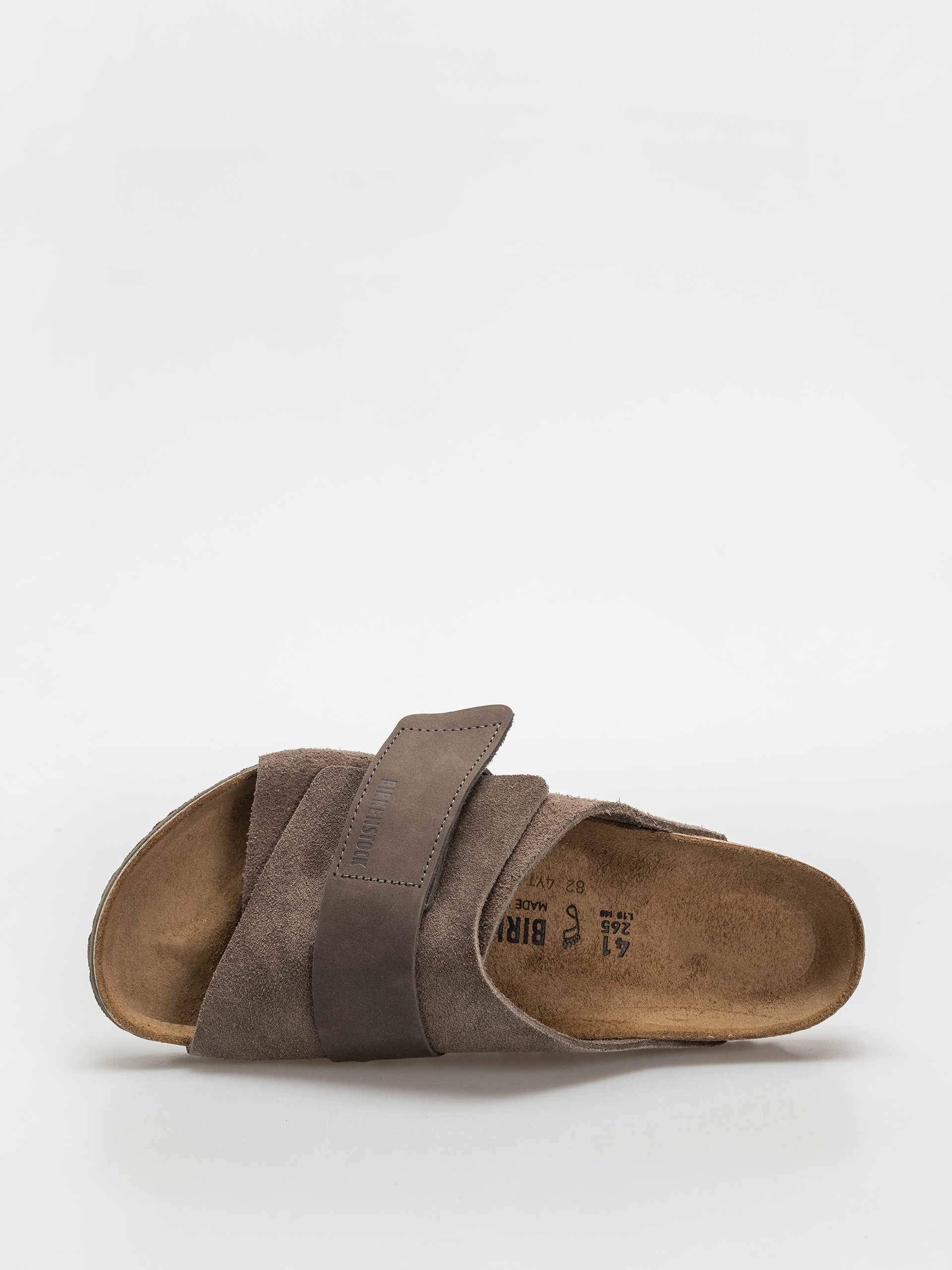 Birkenstock Kyoto Nubuck Suede Leather Regular Flip-flops (concrete gray)