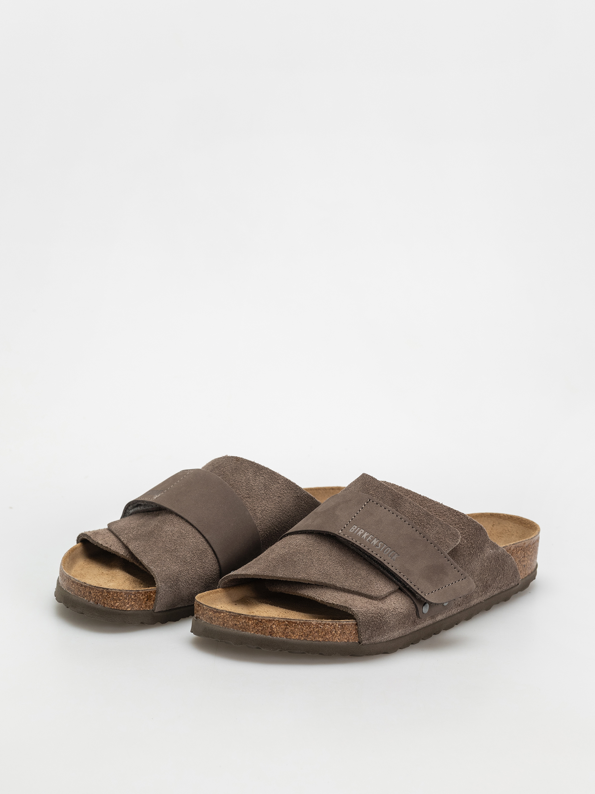 Birkenstock Kyoto Nubuck Suede Leather Regular Flip-flops (concrete gray)
