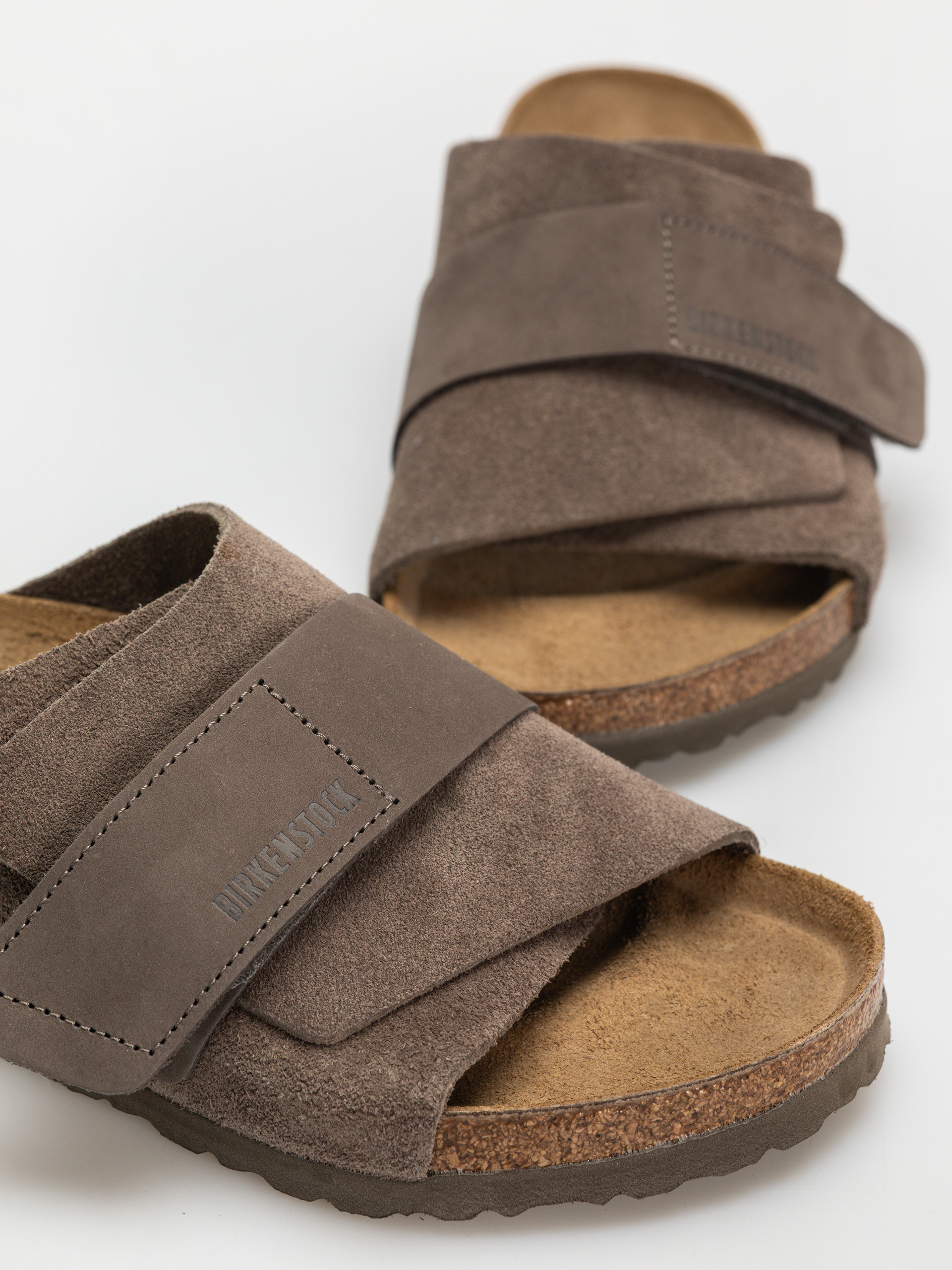Birkenstock Kyoto Nubuck Suede Leather Regular Flip-flops (concrete gray)
