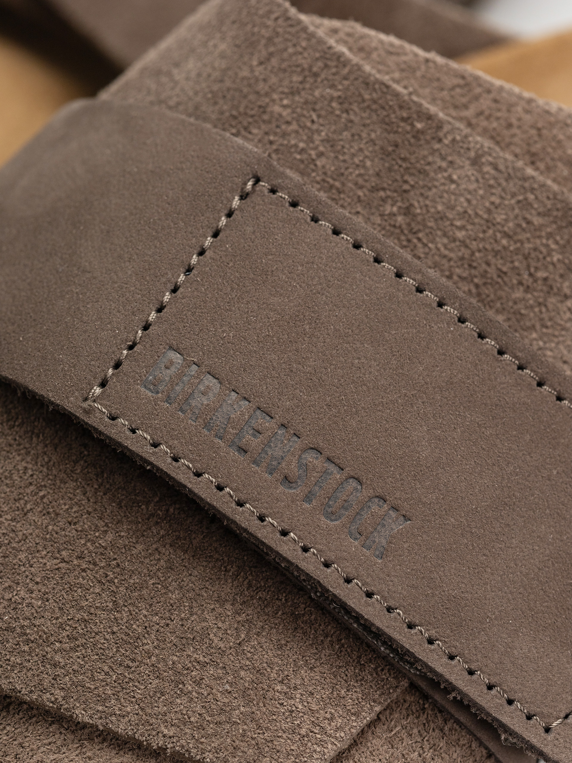 Birkenstock Kyoto Nubuck Suede Leather Regular Flip Flops (concrete gray)