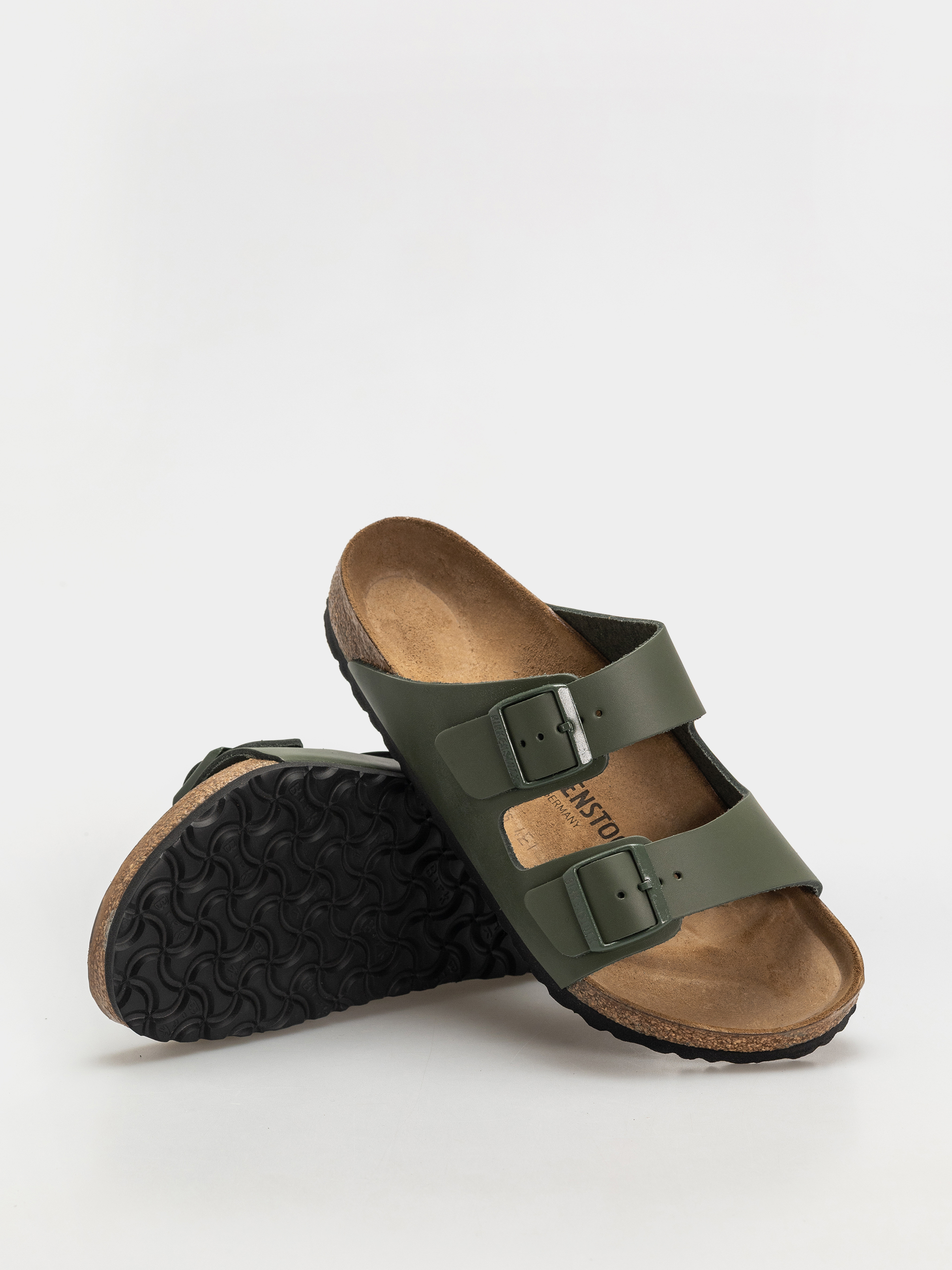 Birkenstock Arizona Natural Leather Regular Flip-flops (thyme)