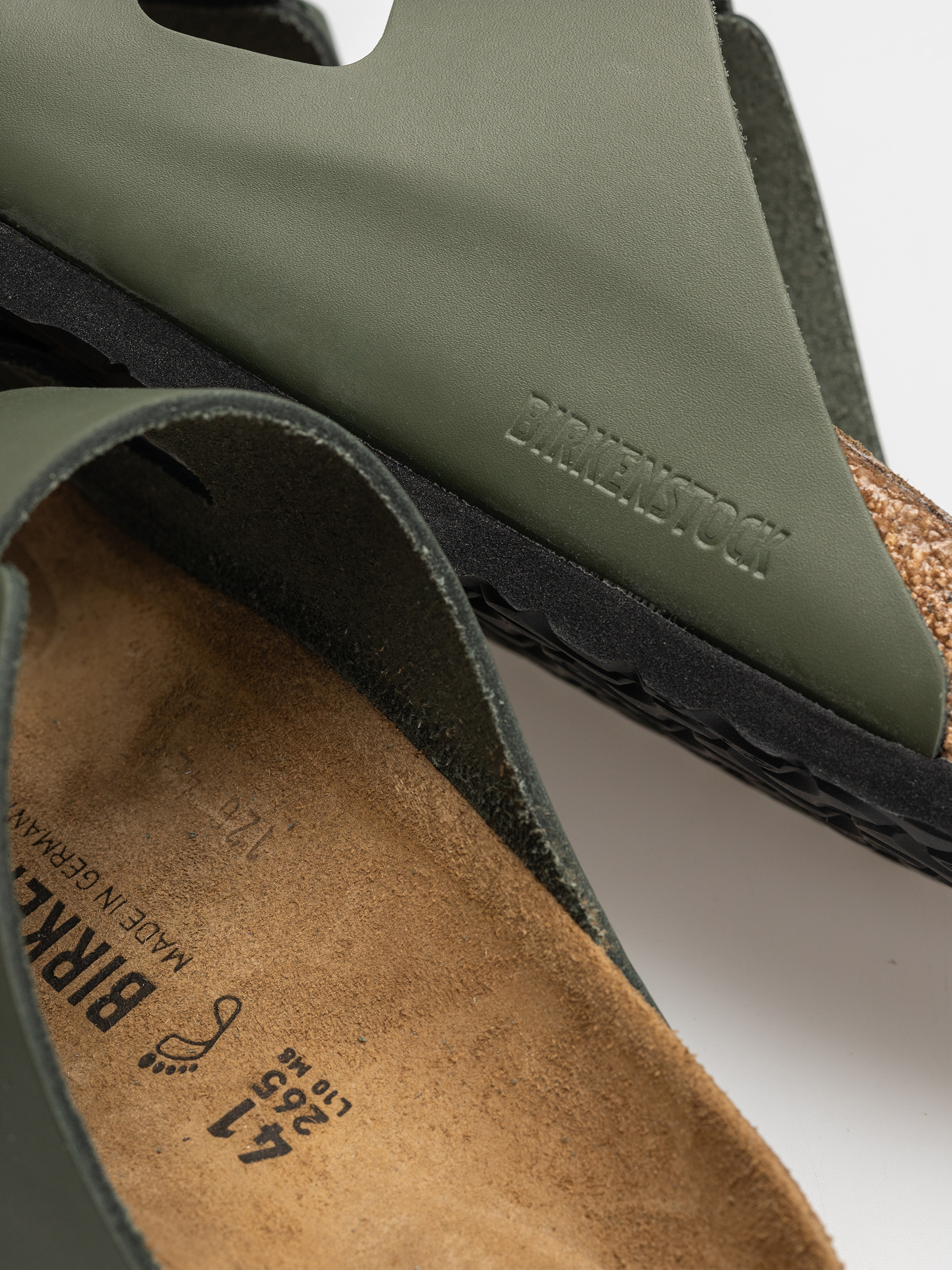 Birkenstock Arizona Natural Leather Regular Flip Flops (thyme)