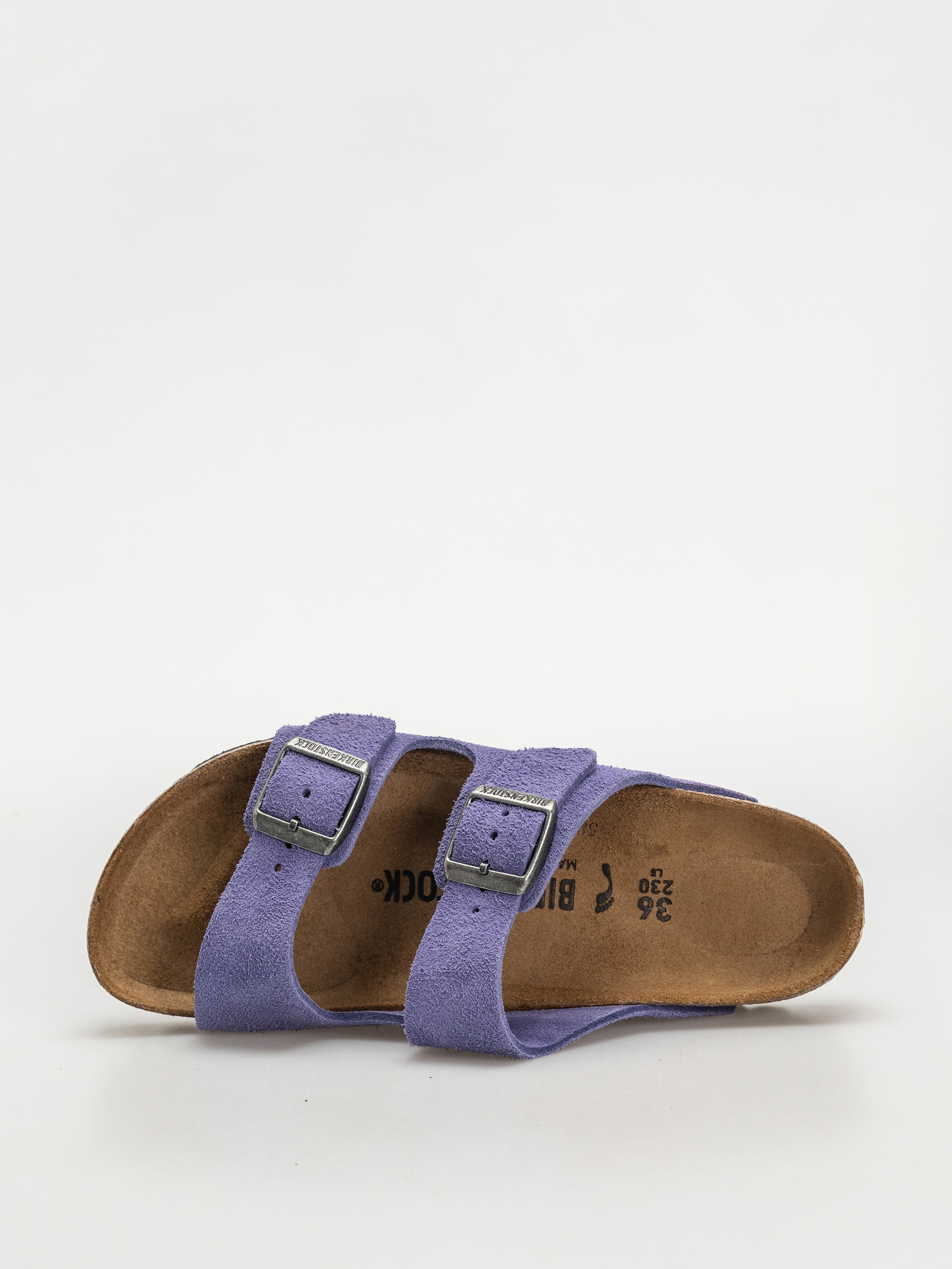 Birkenstock Arizona Suede Leather Narrow Wmn Flip-flops (purple dusk)