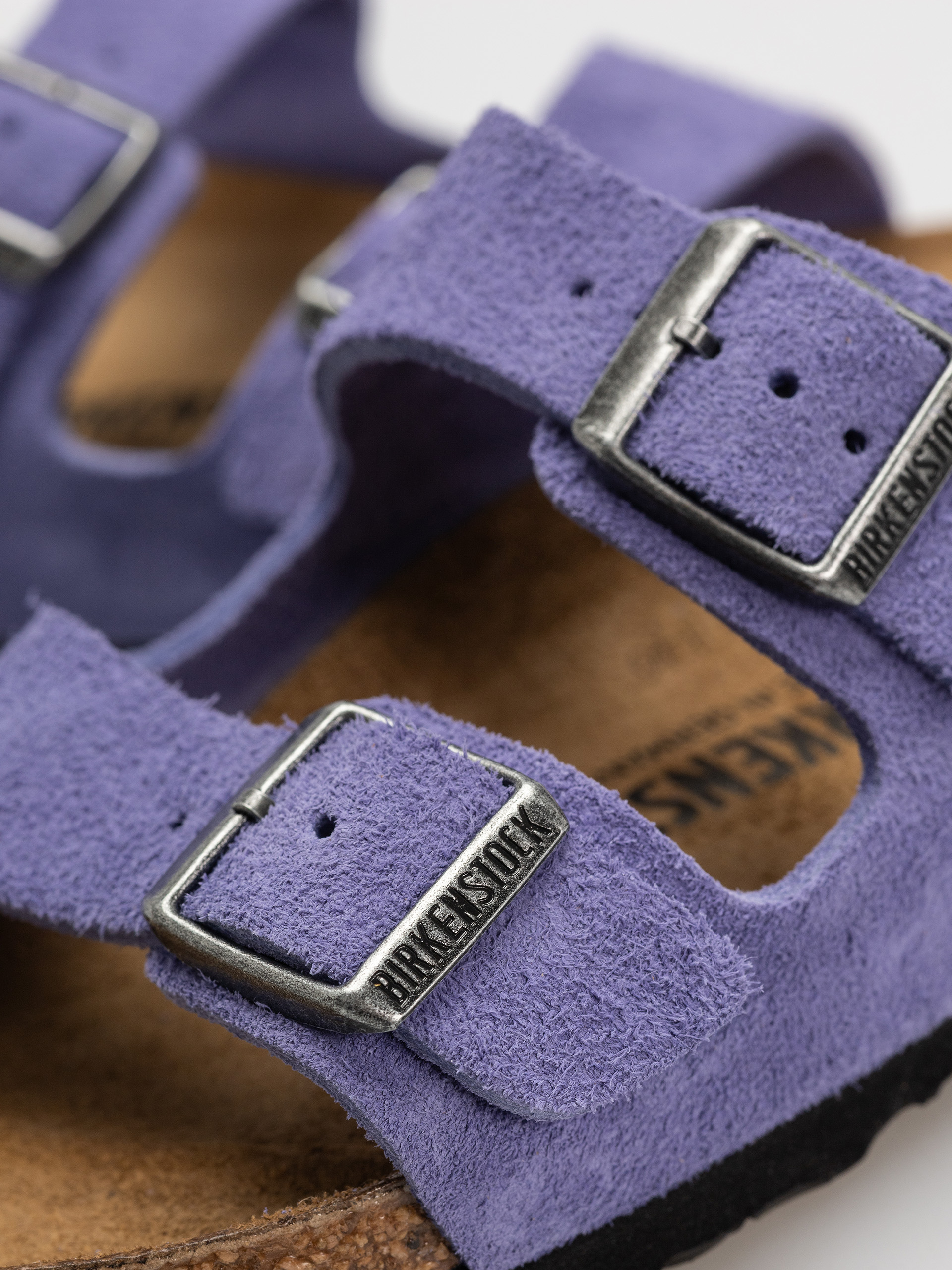 Birkenstock Arizona Suede Leather Narrow Wmn Flip-flops (purple dusk)