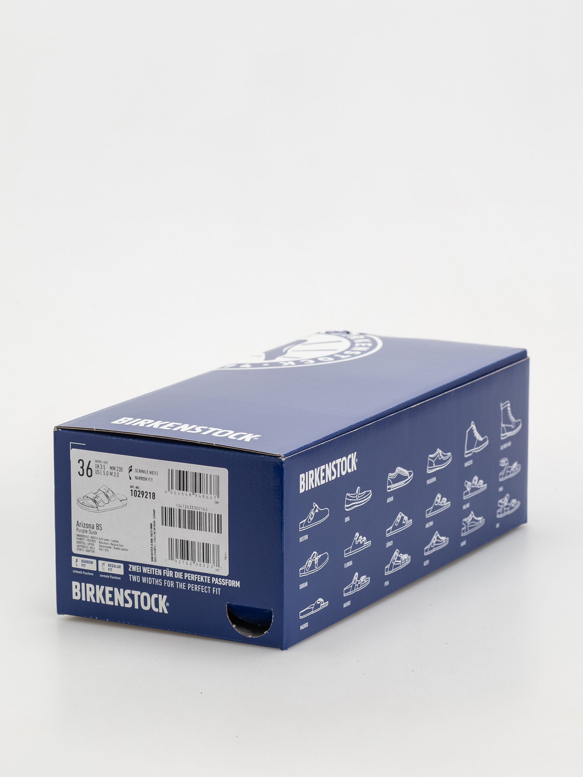 Birkenstock Arizona Suede Leather Narrow Wmn Flip-flops (purple dusk)