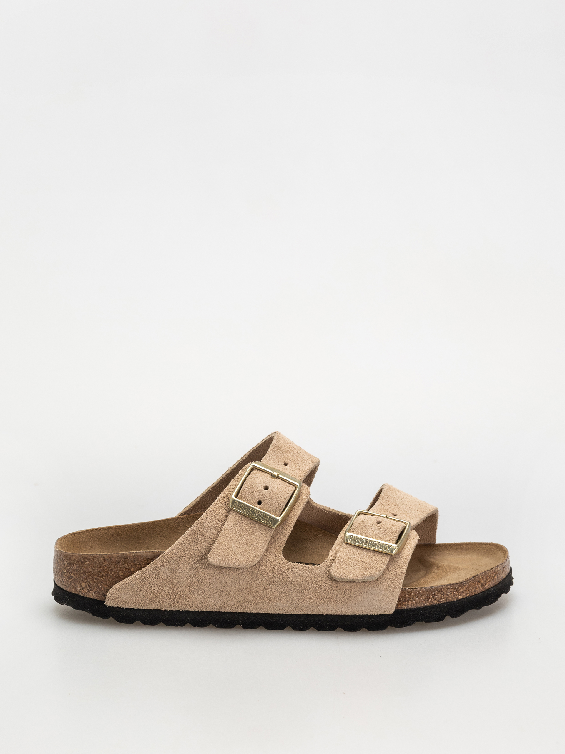 Birkenstock Arizona Suede Leather Narrow Wmn Flip Flops (sandcastle)