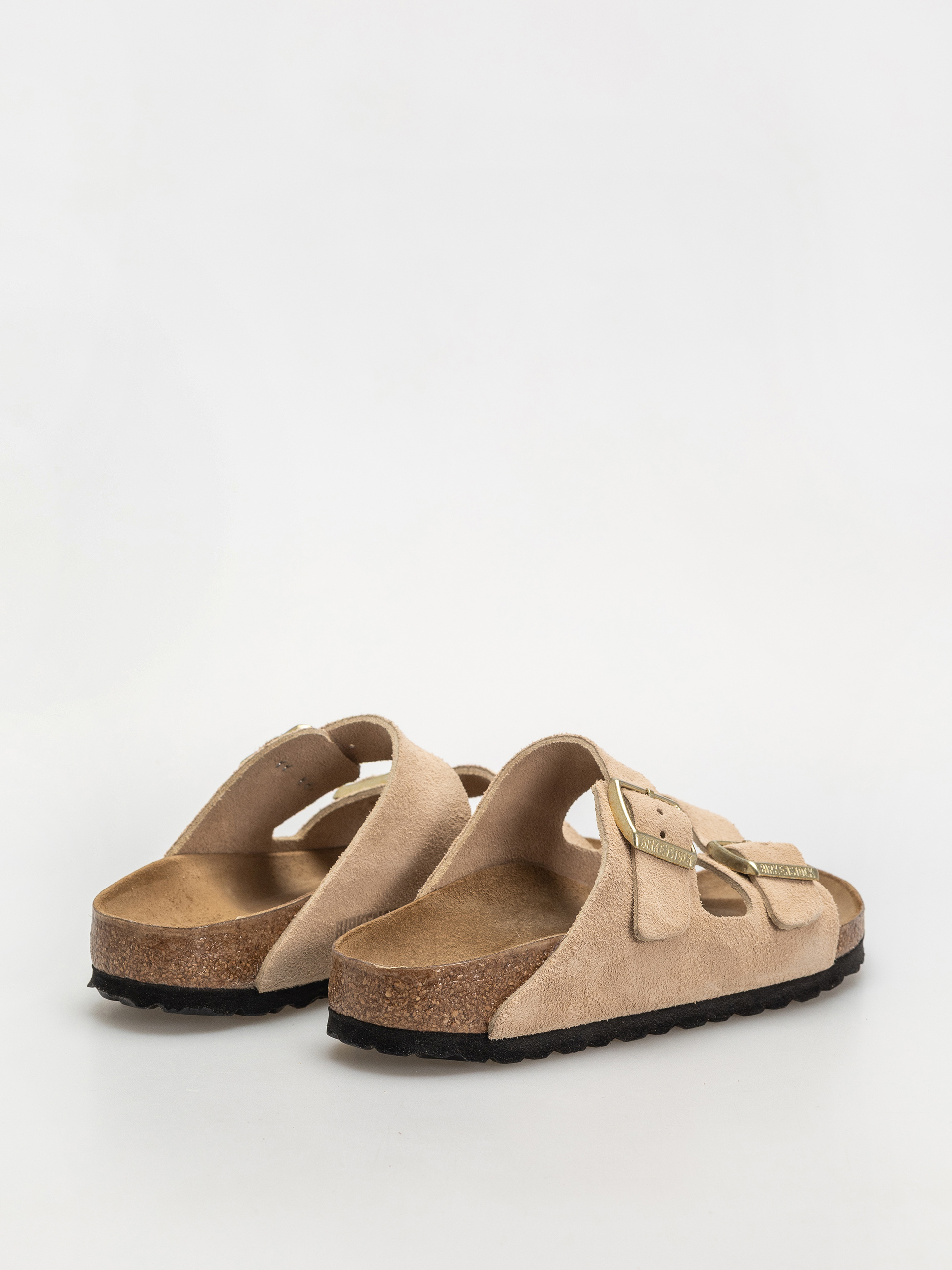 Birkenstock Arizona Suede Leather Narrow Wmn Flip Flops (sandcastle)