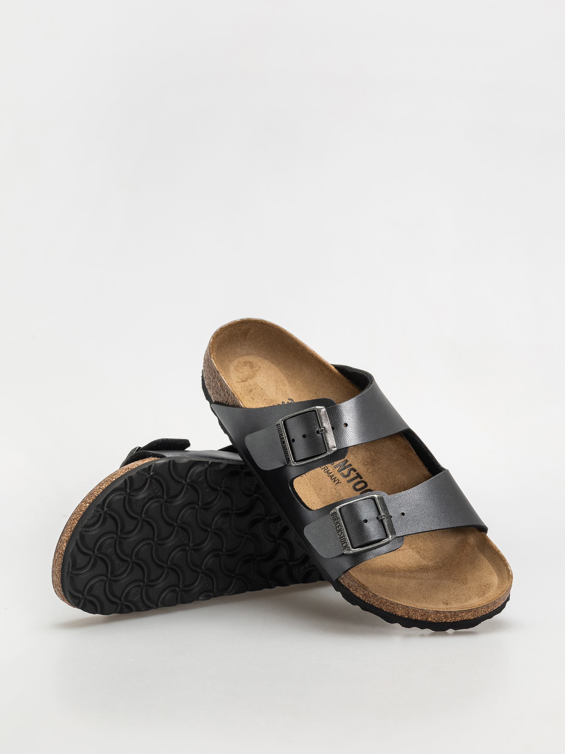 Birkenstock Arizona Birko Flor Metallic Narrow Wmn Flip-flops (metallic black)