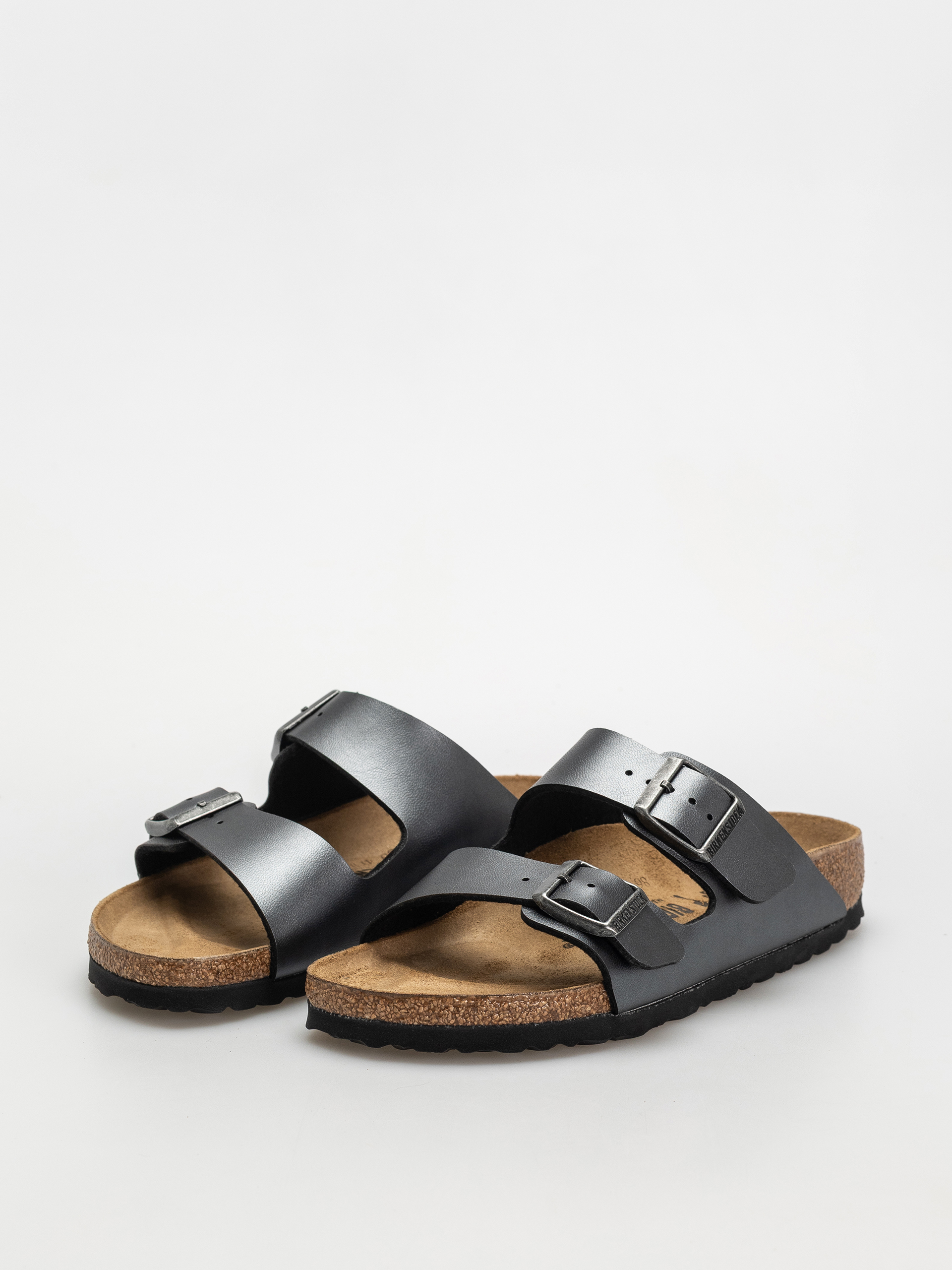 Birkenstock Arizona Birko Flor Metallic Narrow Wmn Flip Flops (metallic black)