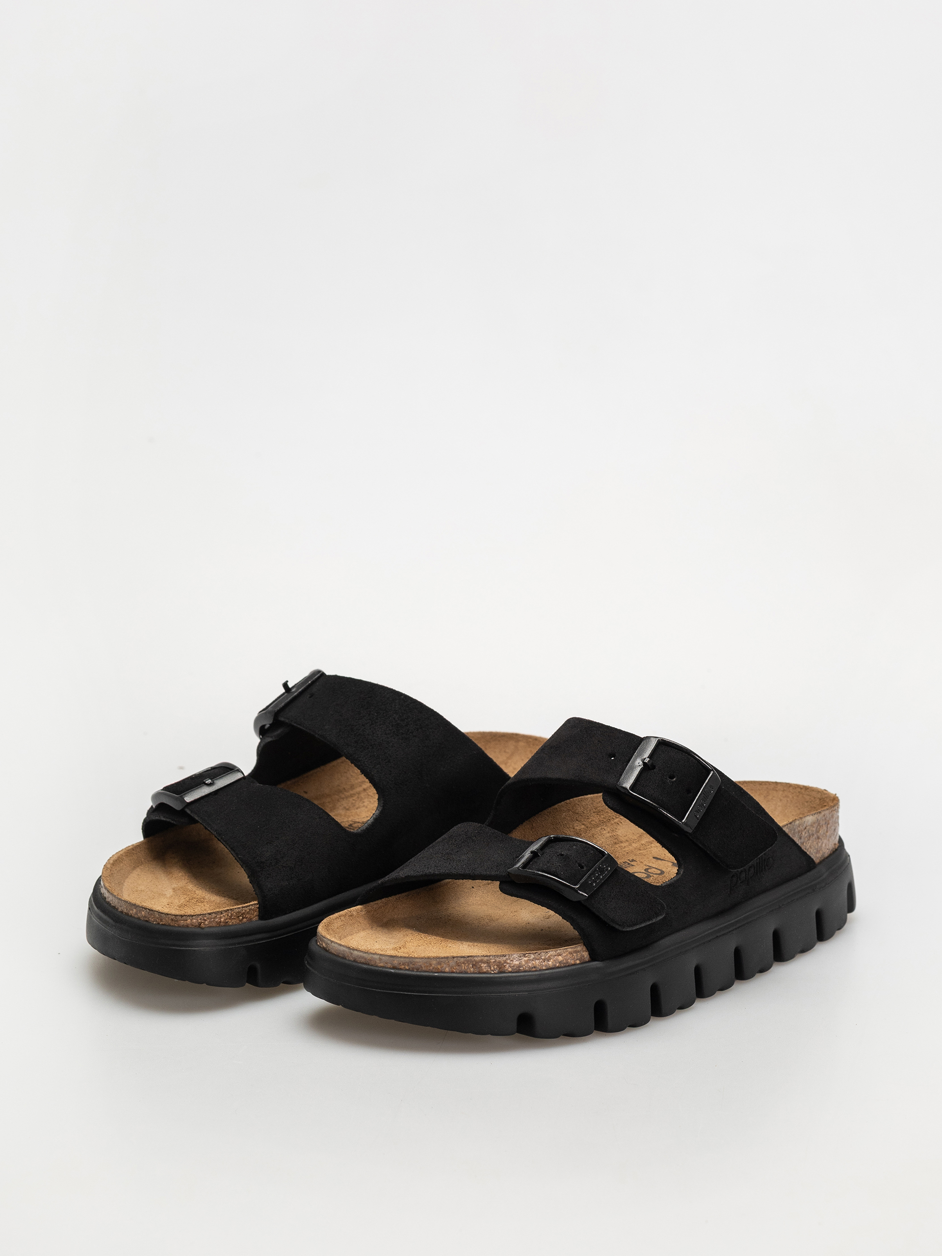 Birkenstock Arizona Chunky Suede Narrow Wmn Flip-flops (black/black)