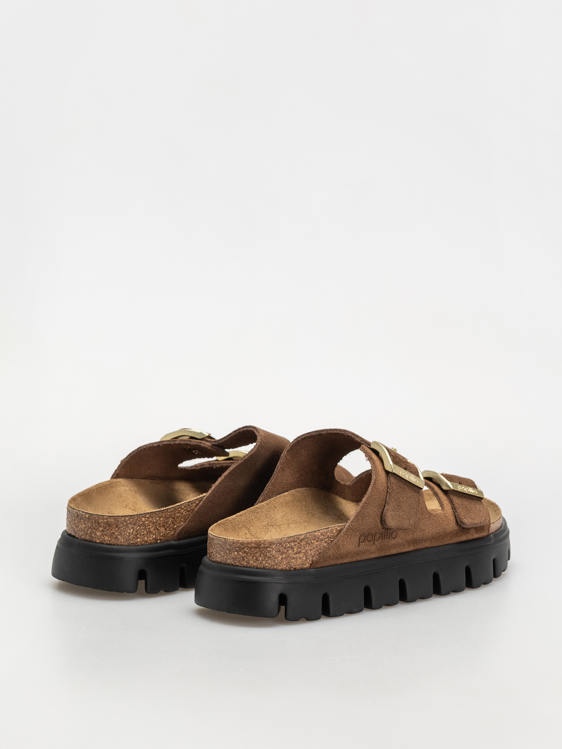 Birkenstock Flip-flops Arizona Chunky Suede Narrow Wmn (dark tea/black)