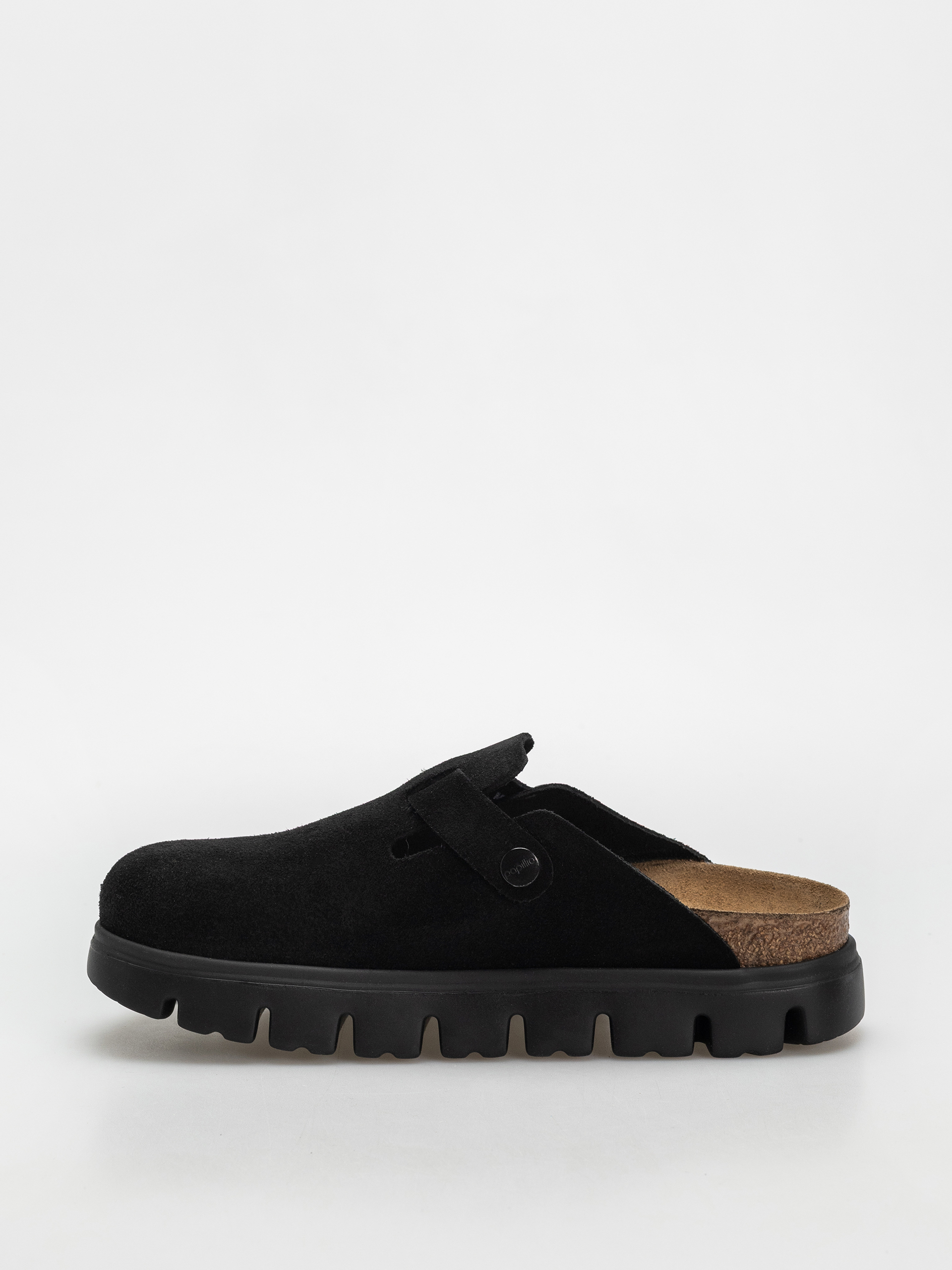 Birkenstock Flip Flops Boston Chunky Suede Narrow Wmn (black/black)