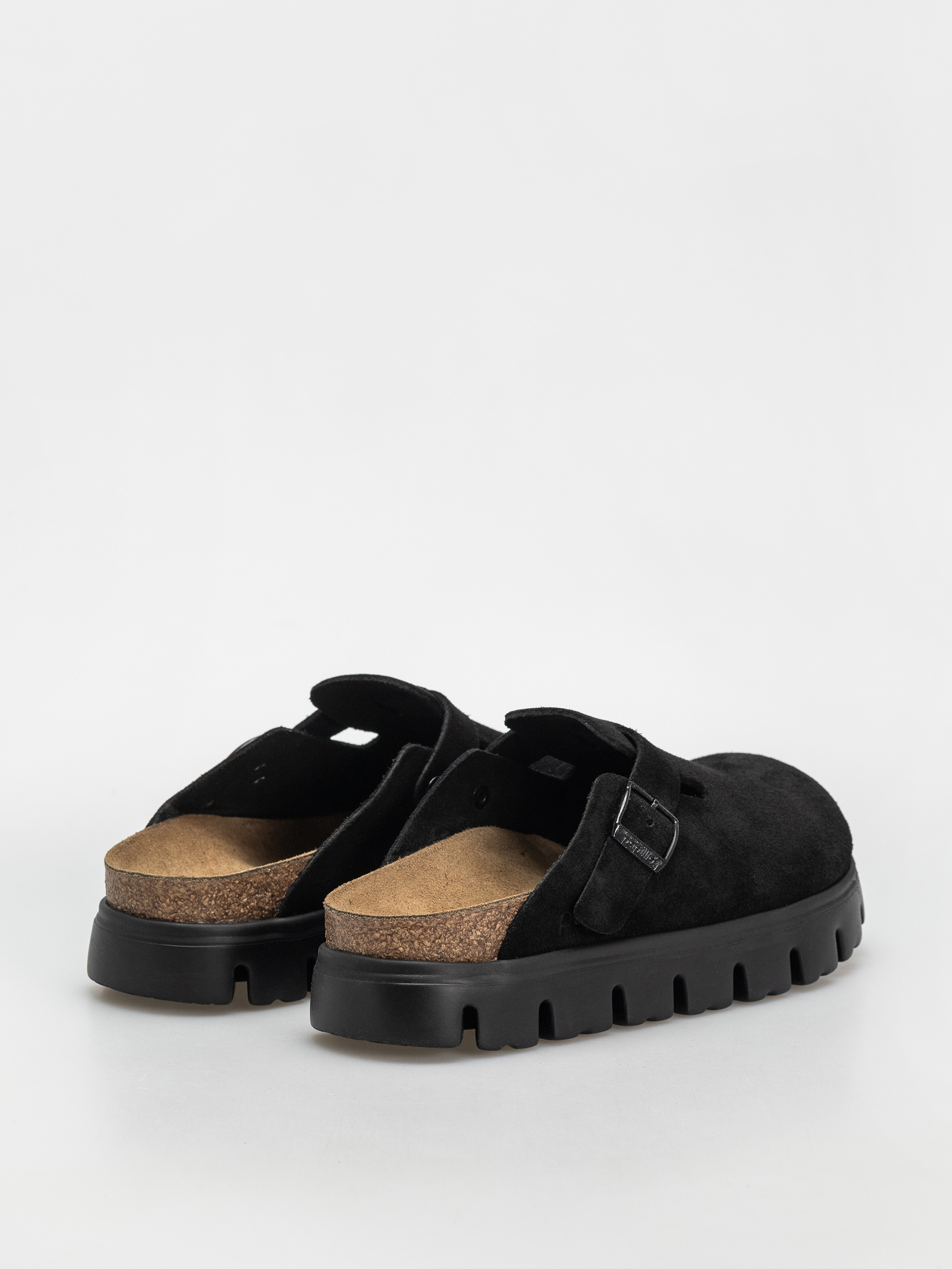 Birkenstock Flip Flops Boston Chunky Suede Narrow Wmn (black/black)