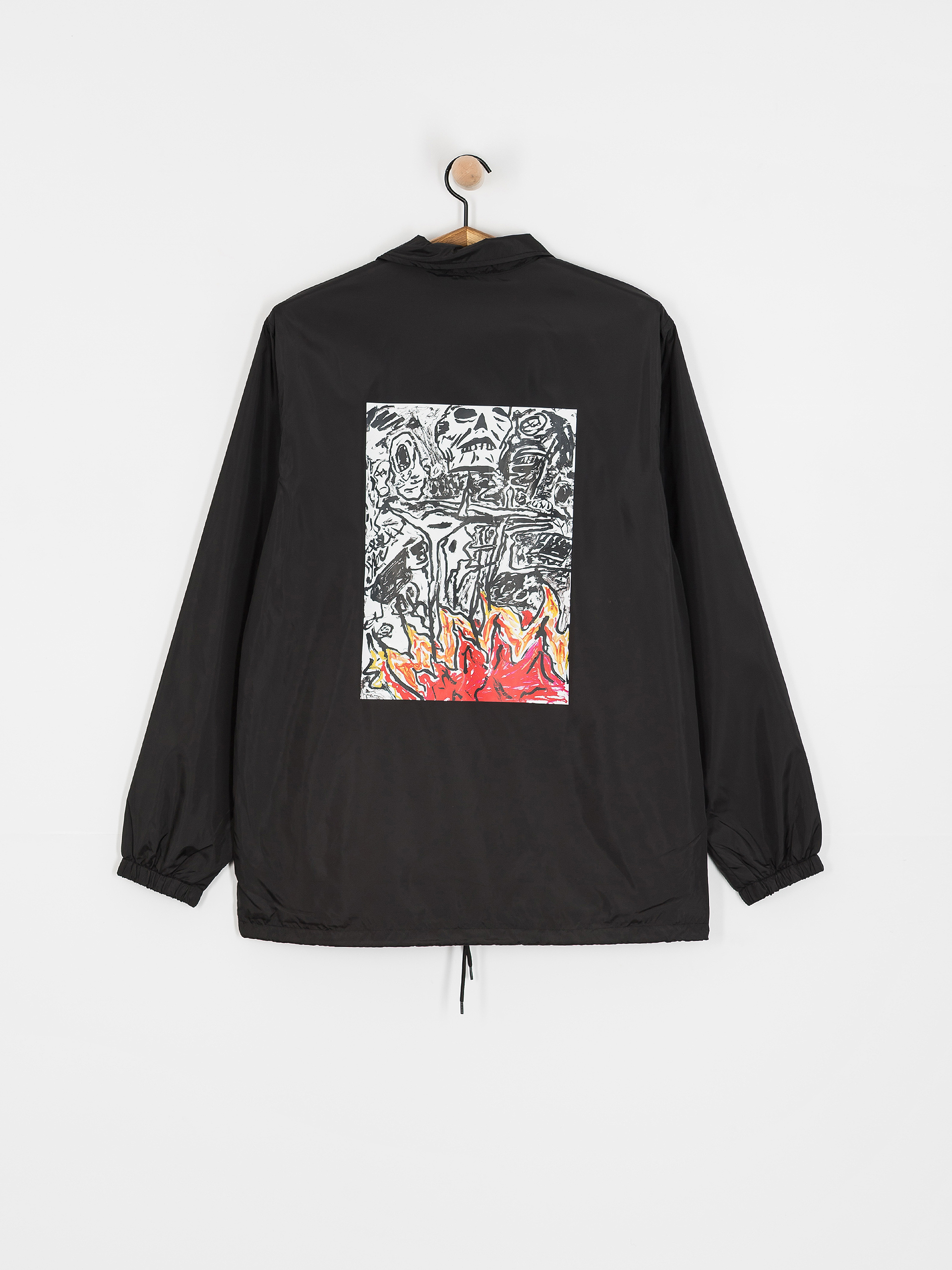 Poetic Collective Jacket Burning Skull Coach (black)