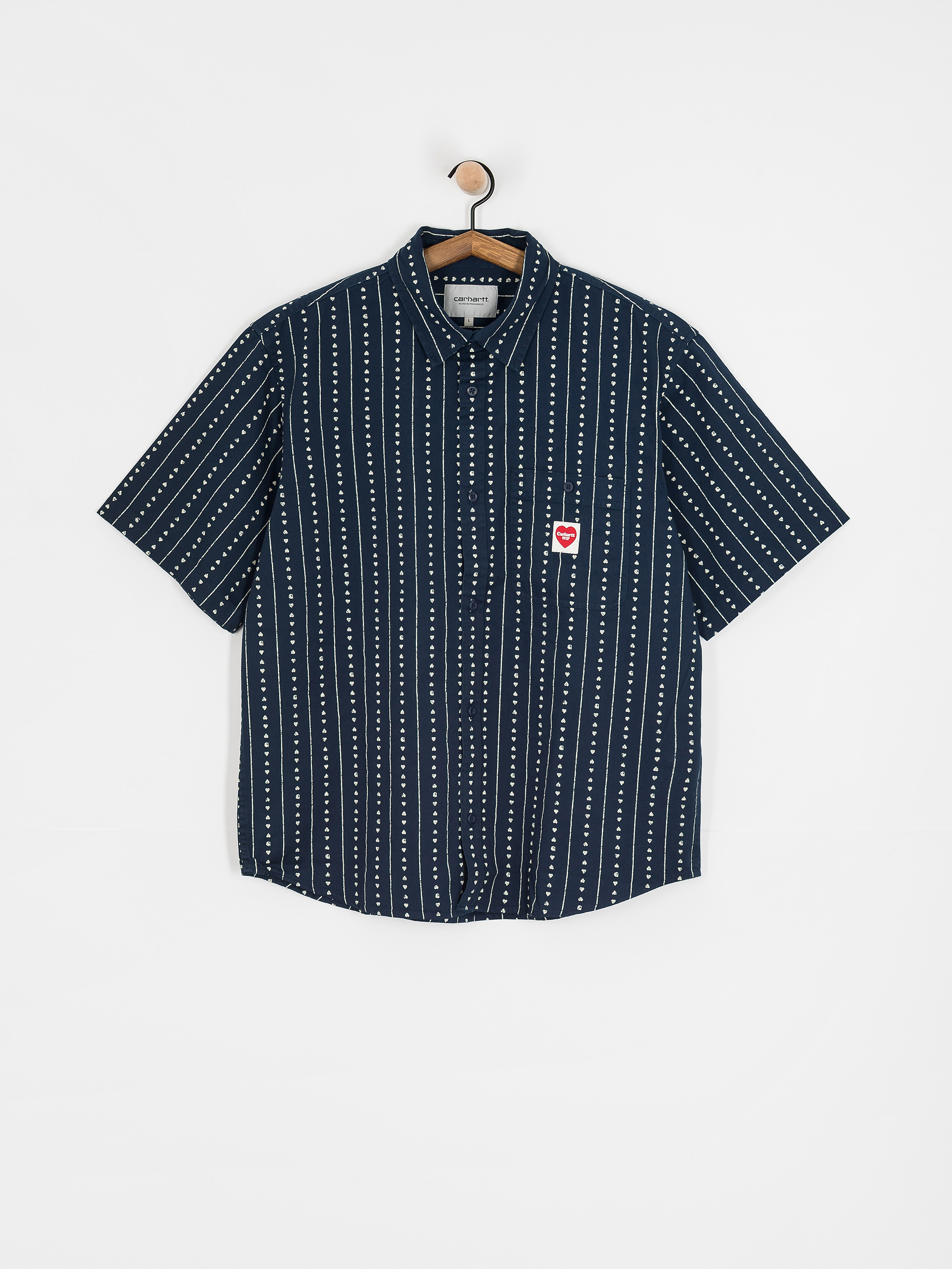 Carhartt WIP Drewe Shirt - navy blue (heart c pinstripe/ink
