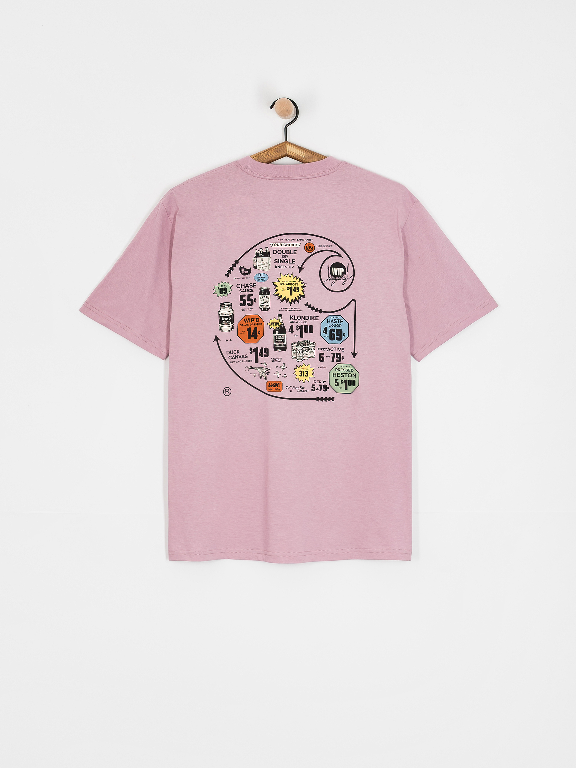 Carhartt WIP Catalogue C Logo T-Shirt - pink (hortensia)