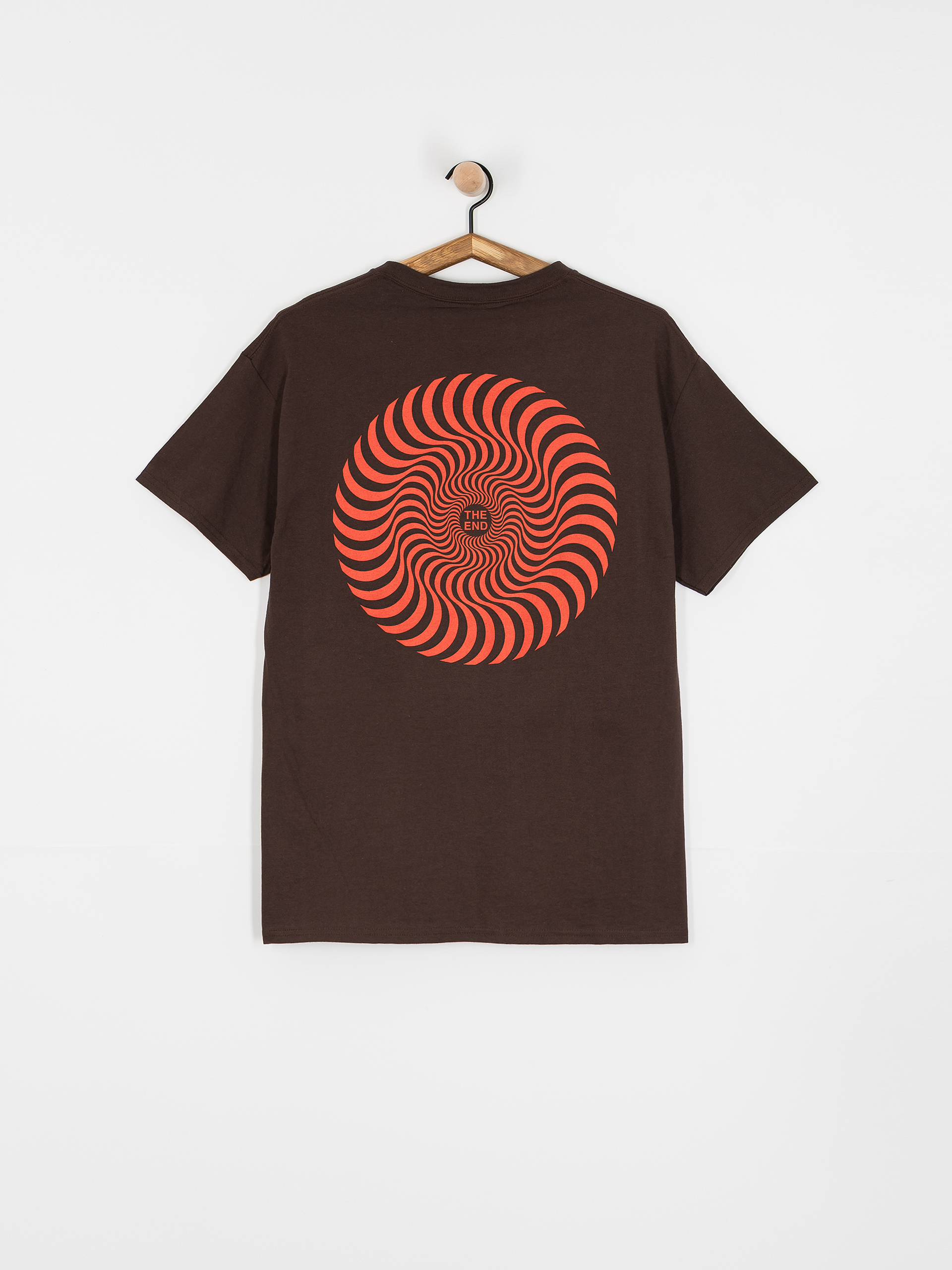 Spitfire Classic Swirl Overlay T-Shirt (dark chocolate/red & black prints)