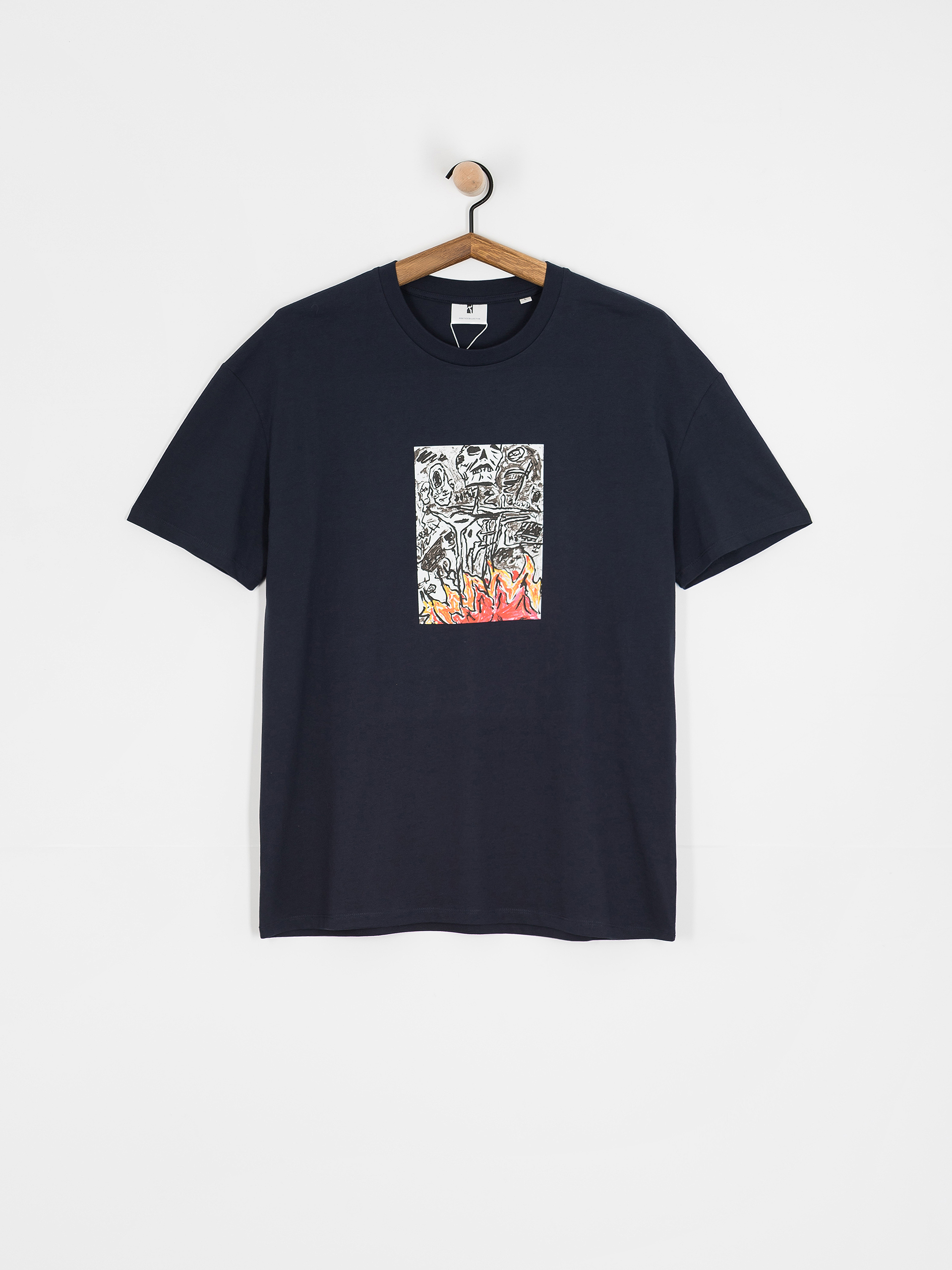 Poetic Collective Burning Skull T-Shirt (navy)