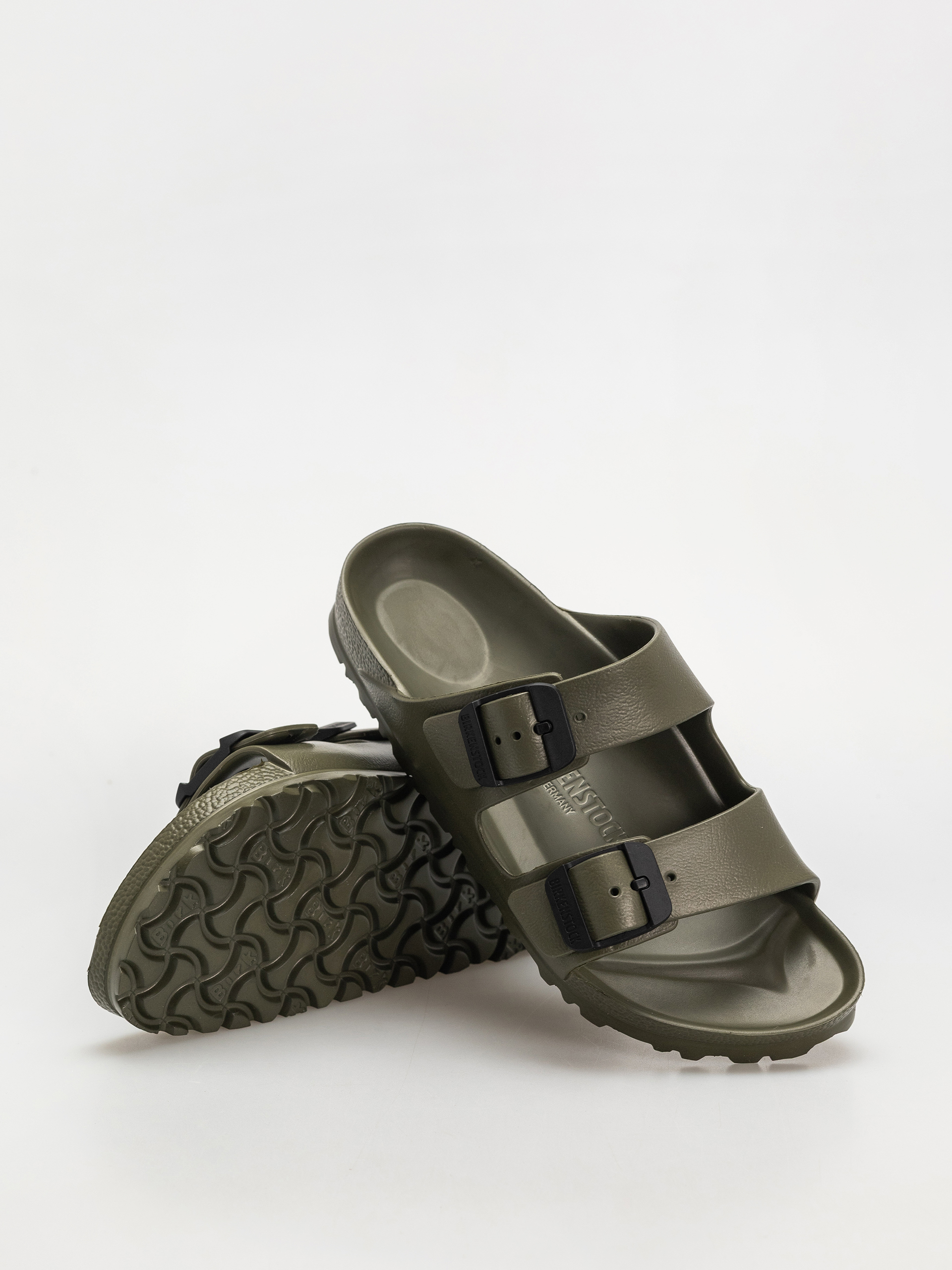 Birkenstock Arizona Stealth Buckle EVA Narrow Wmn Flip Flops (khaki/black)