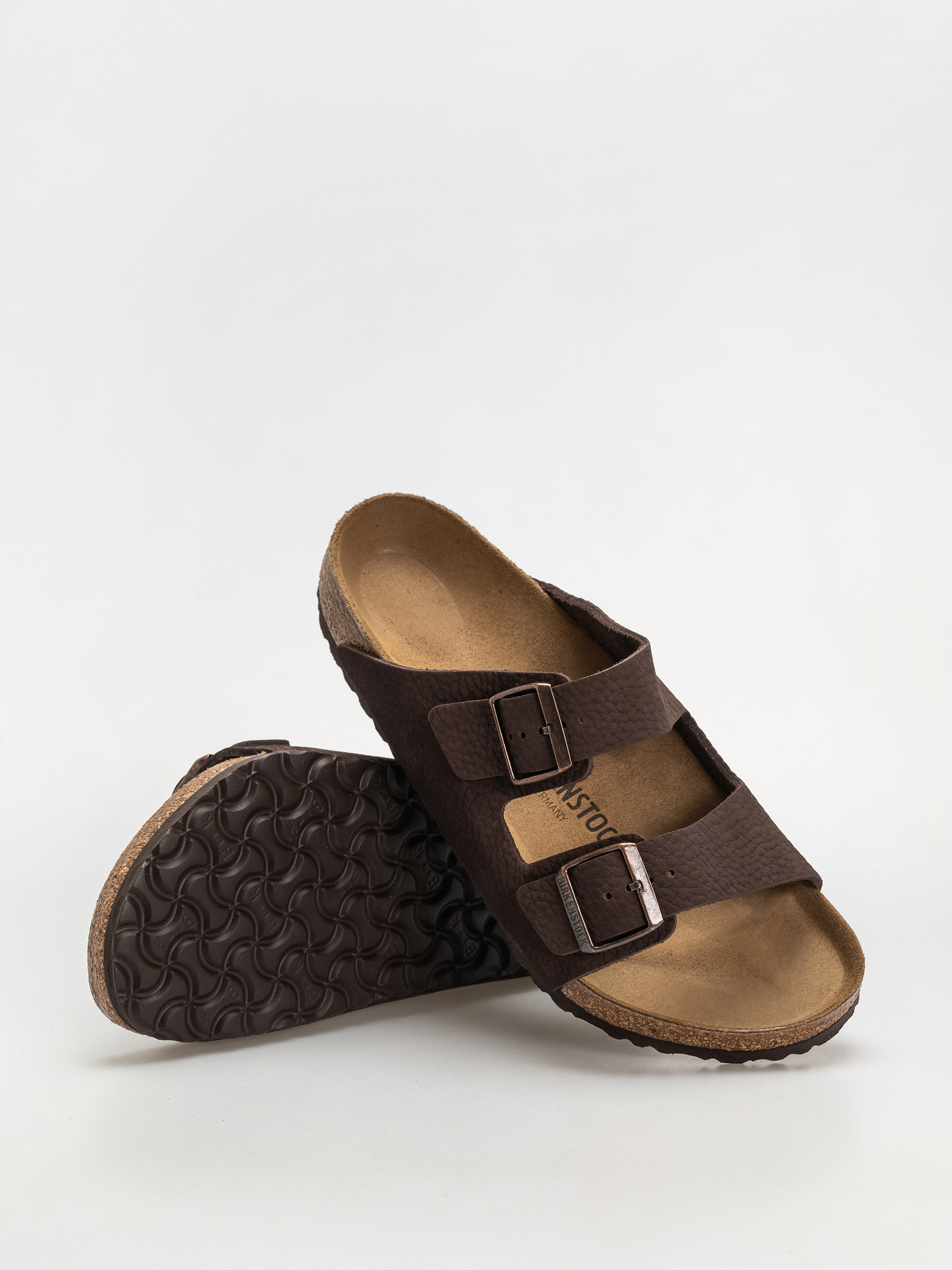 Birkenstock Flip-flops Arizona Nubuck Leather Regular (desert buck roast)